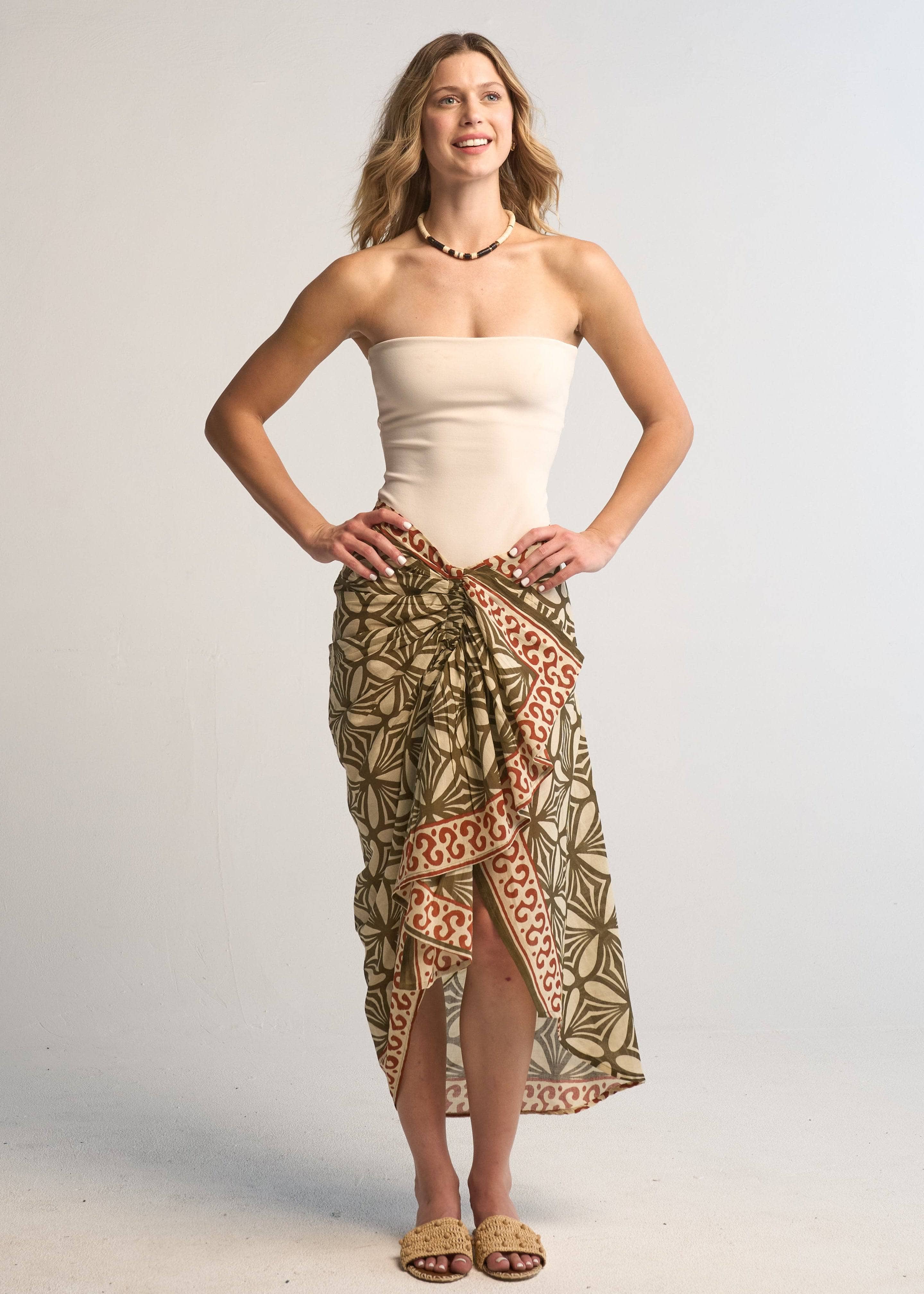 Jupe Portefeuille Didier Parakian - Motif Ikat Batik Coloré - Taille 34/36 - Occasion