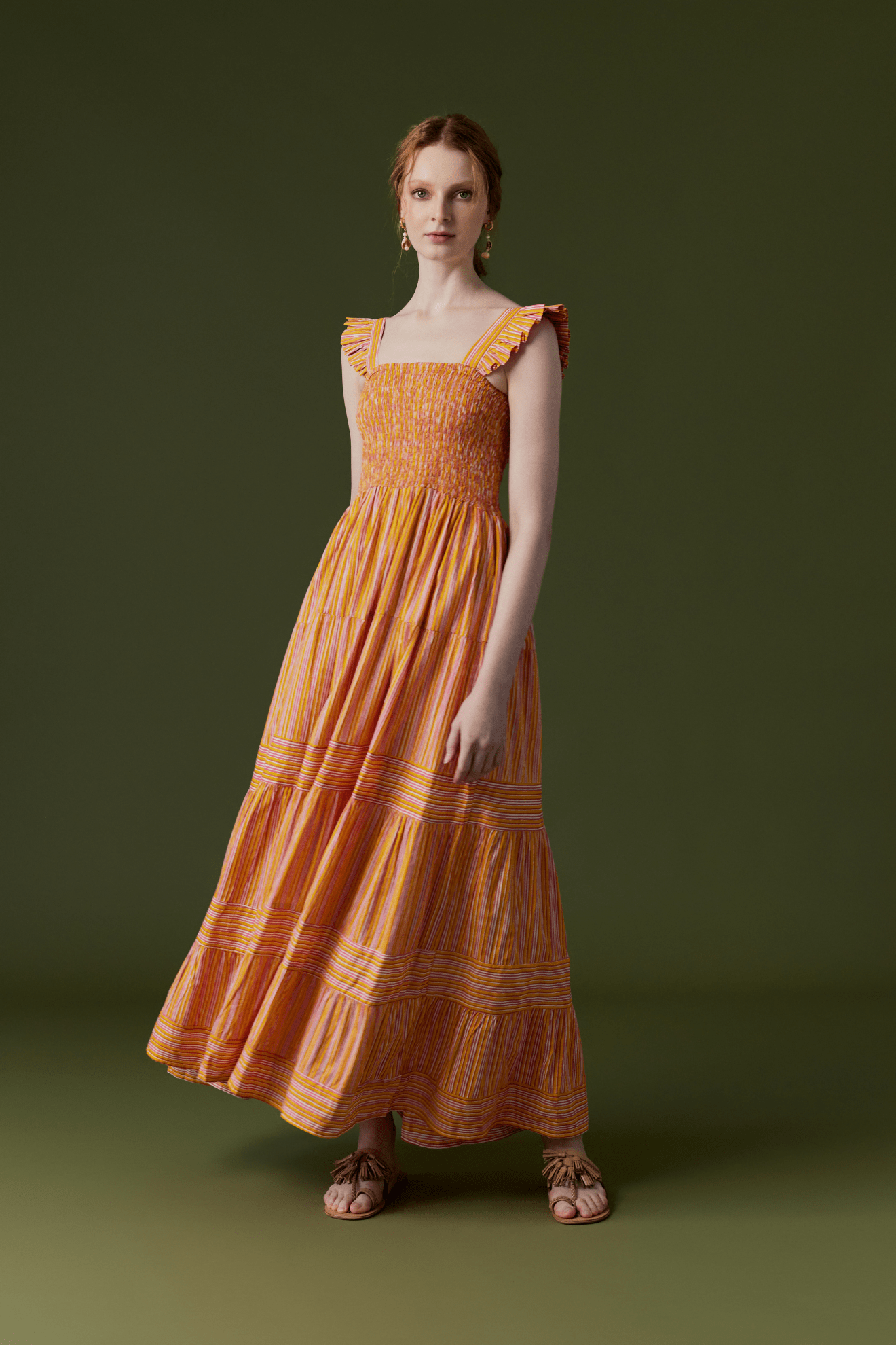 Shop Now Rocio Strip Dress Orange Pink