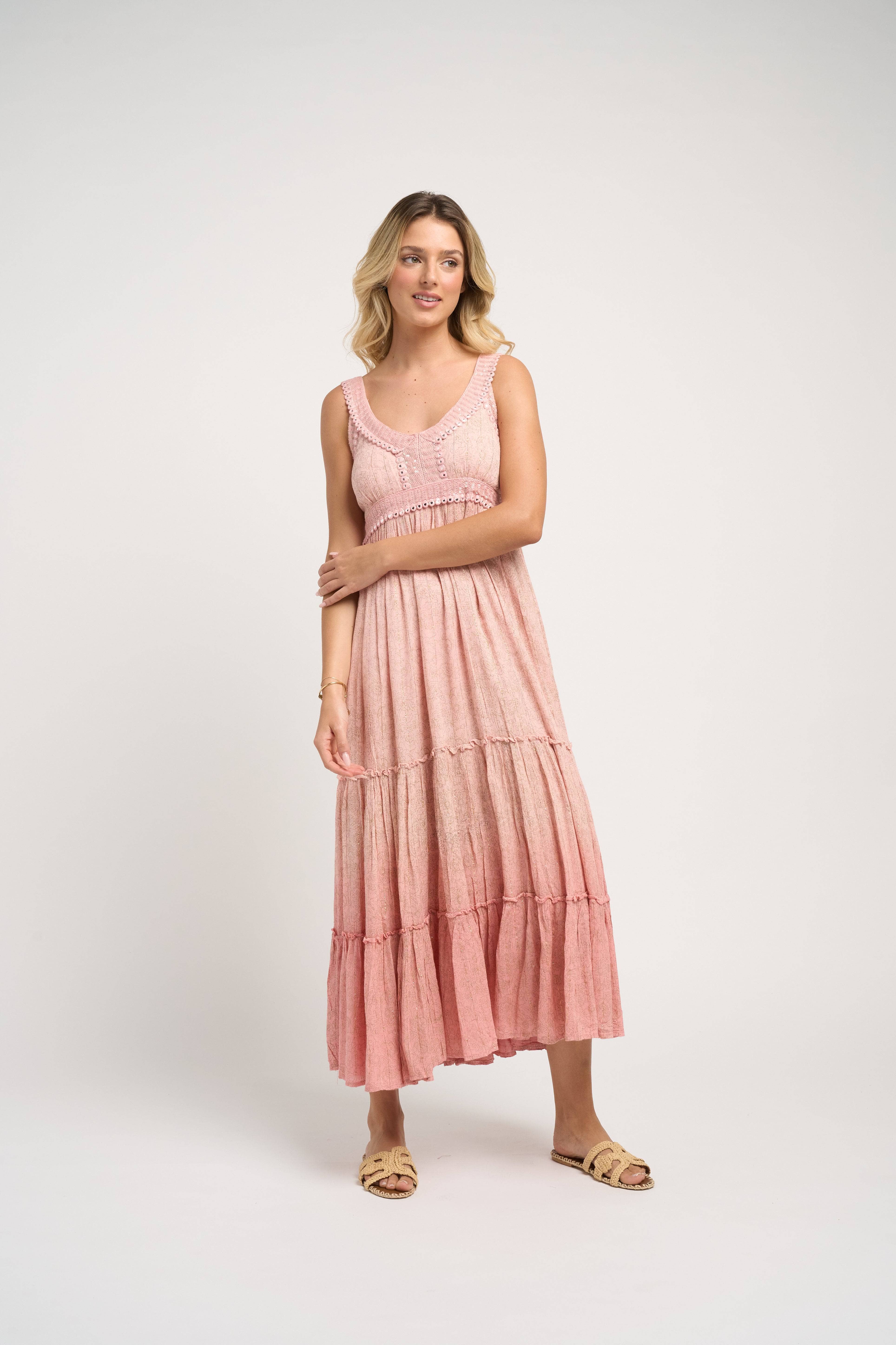 lotus maxi dress GUADALUPE Women's Lotus Dress - Pink
