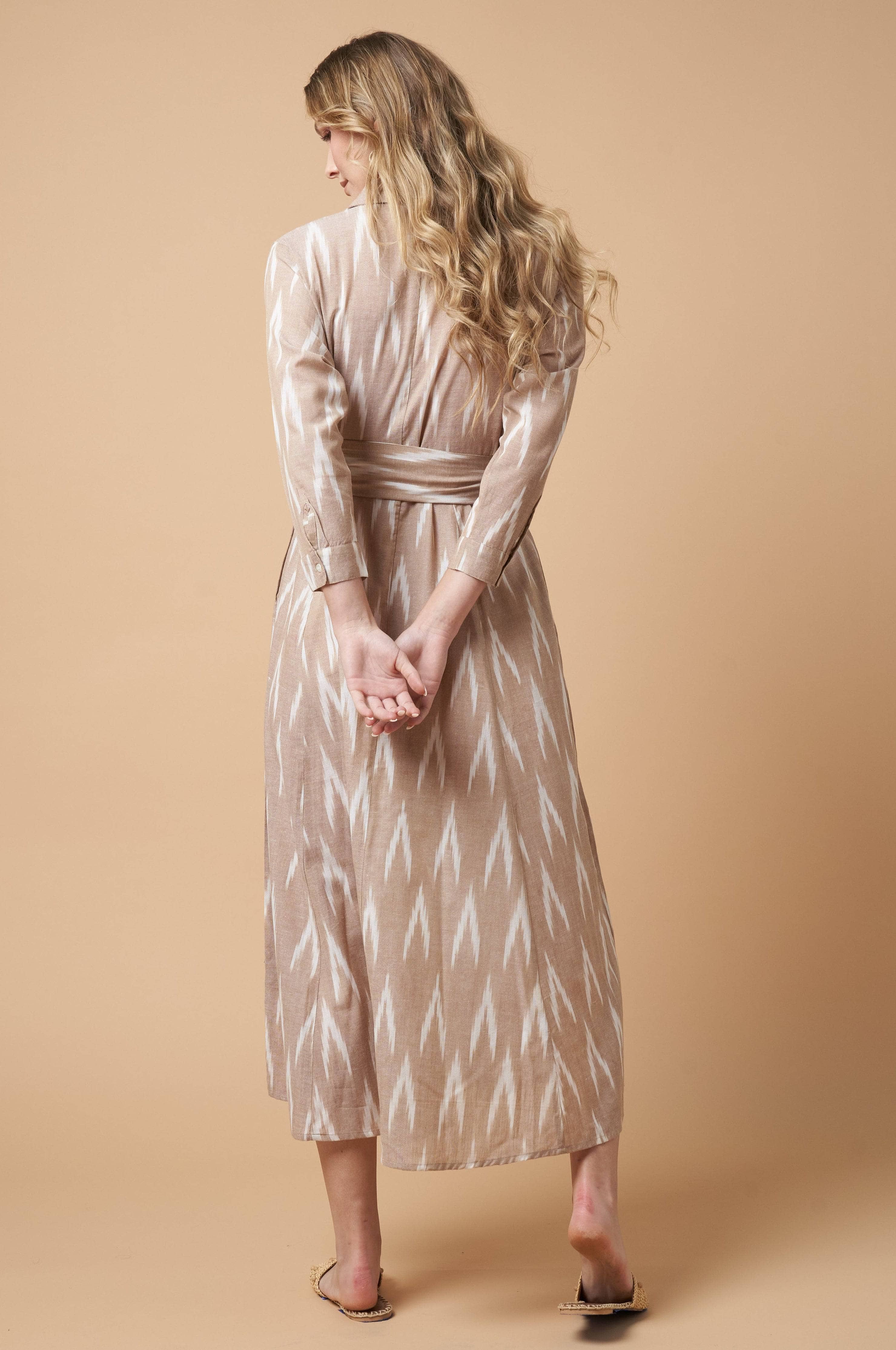 Luciana Ikat Dress Khaki
