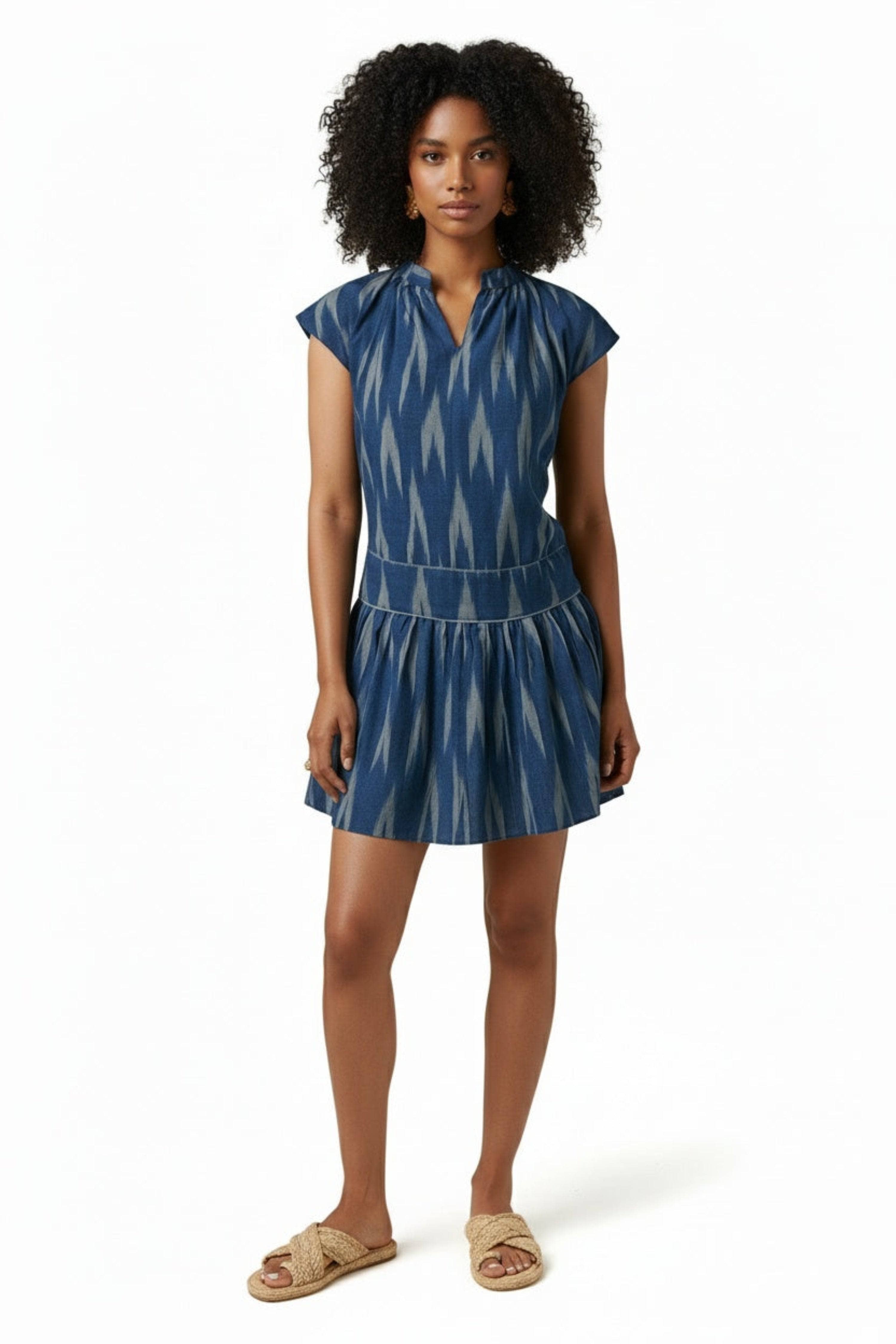 Dani Ikat Dress Blue