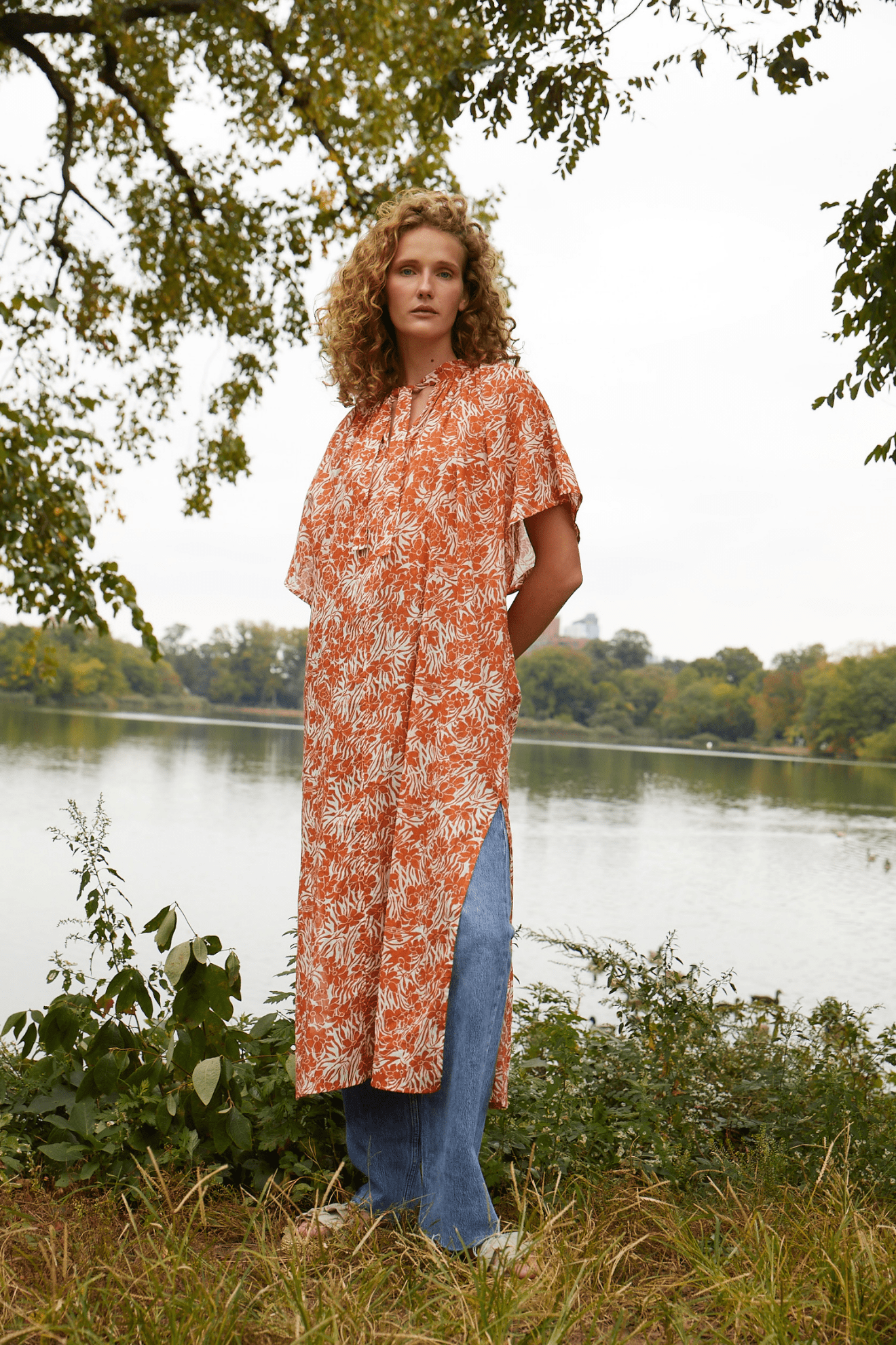 venus orange dress VENUS Wrap Maxi Dress | Orange Multi