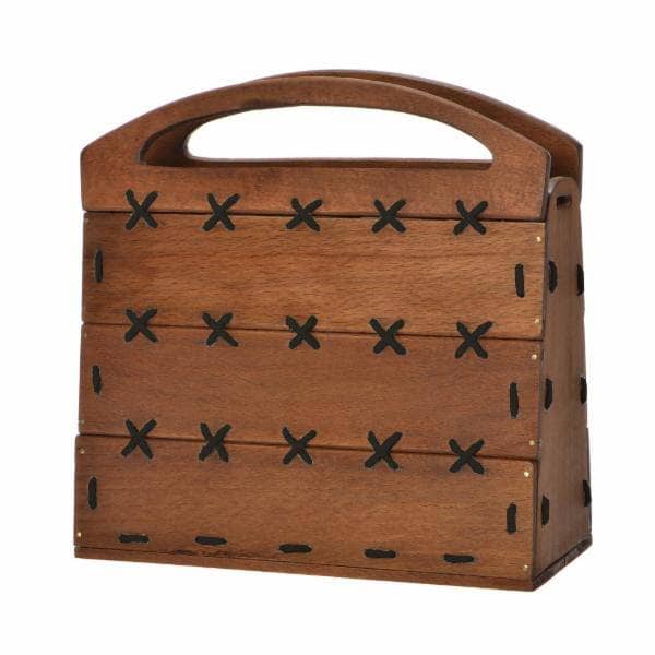 White discount wooden bag