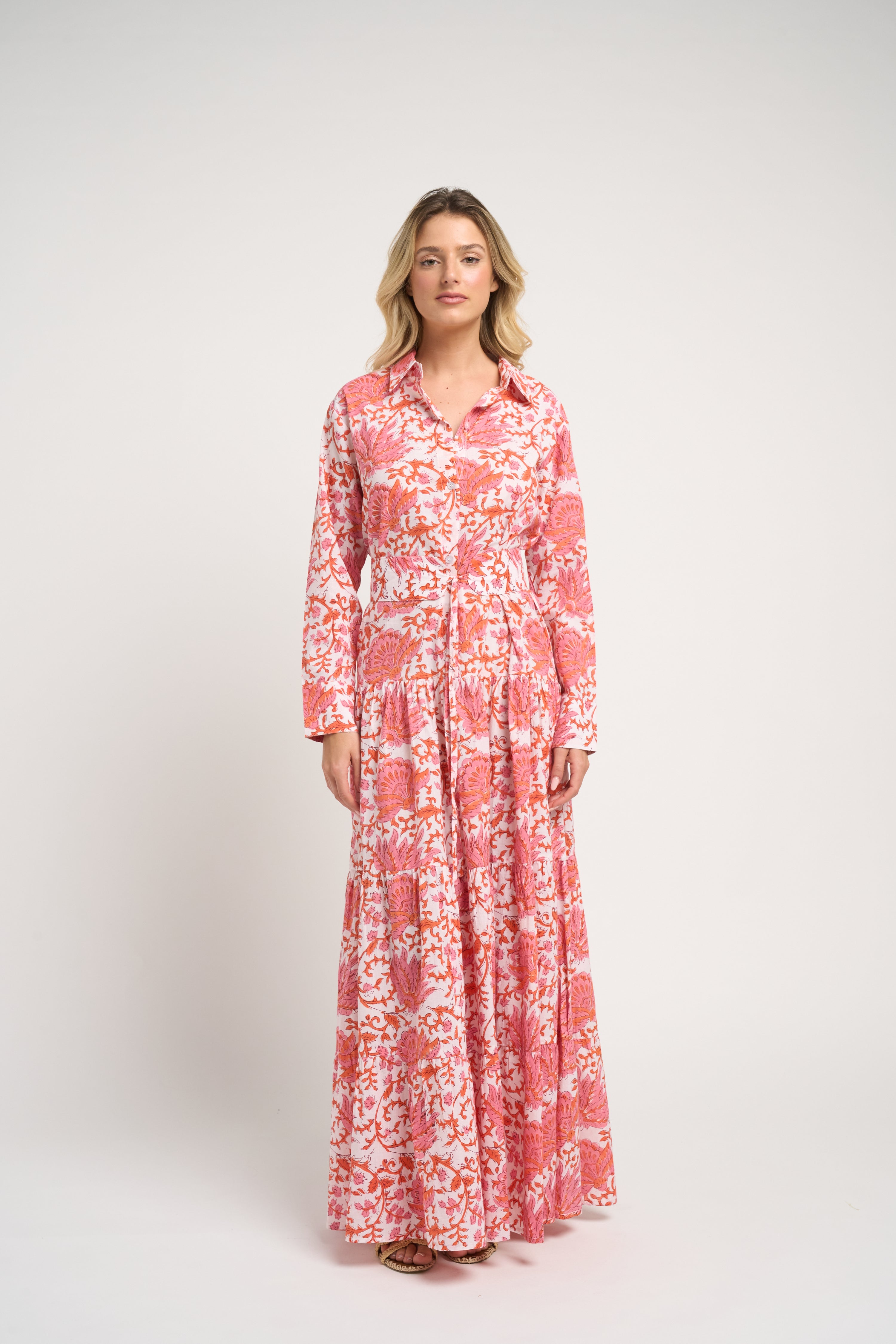 Meredith Floral Dress Coral