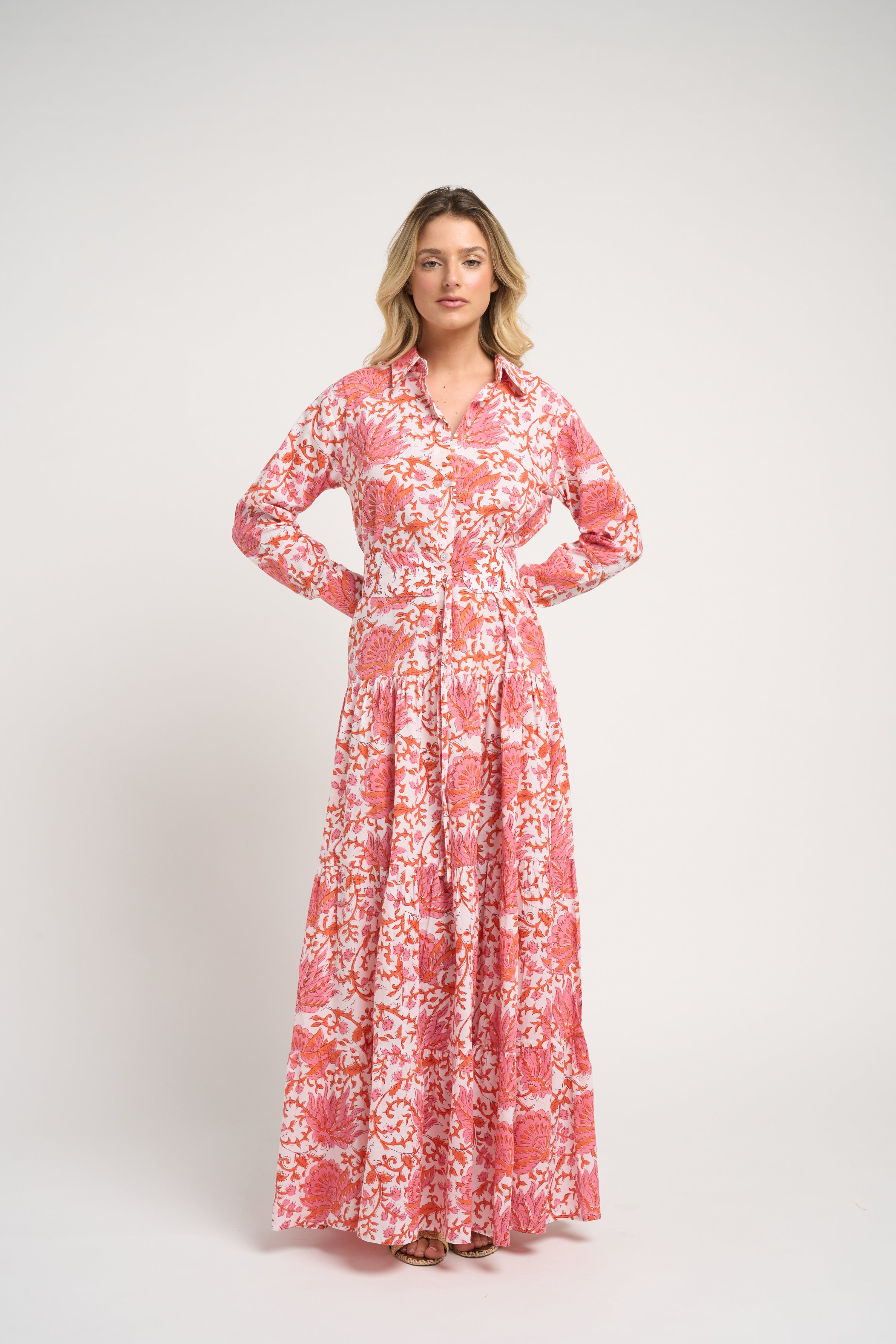 Meredith Floral Dress Coral