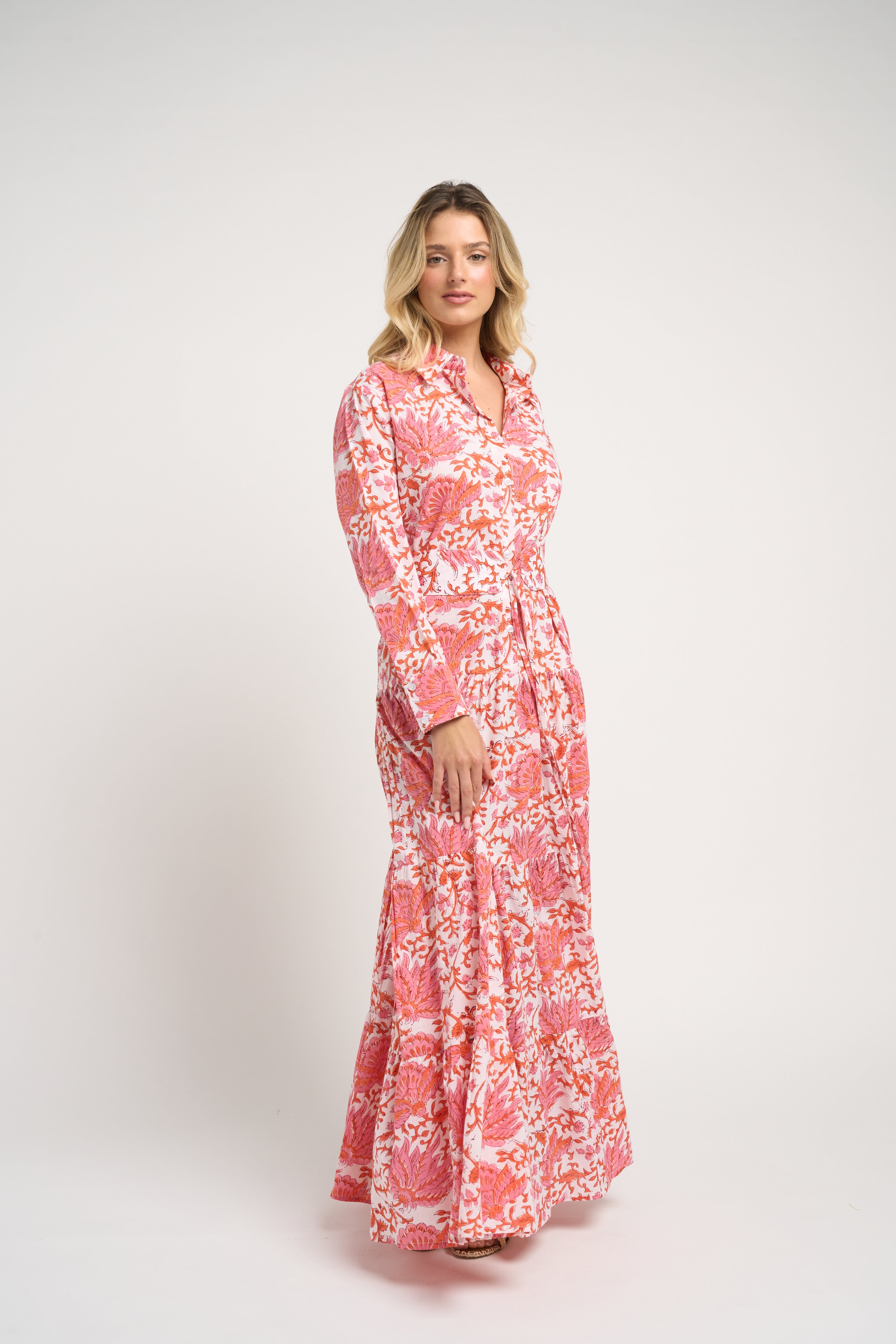 Meredith Floral Dress Coral