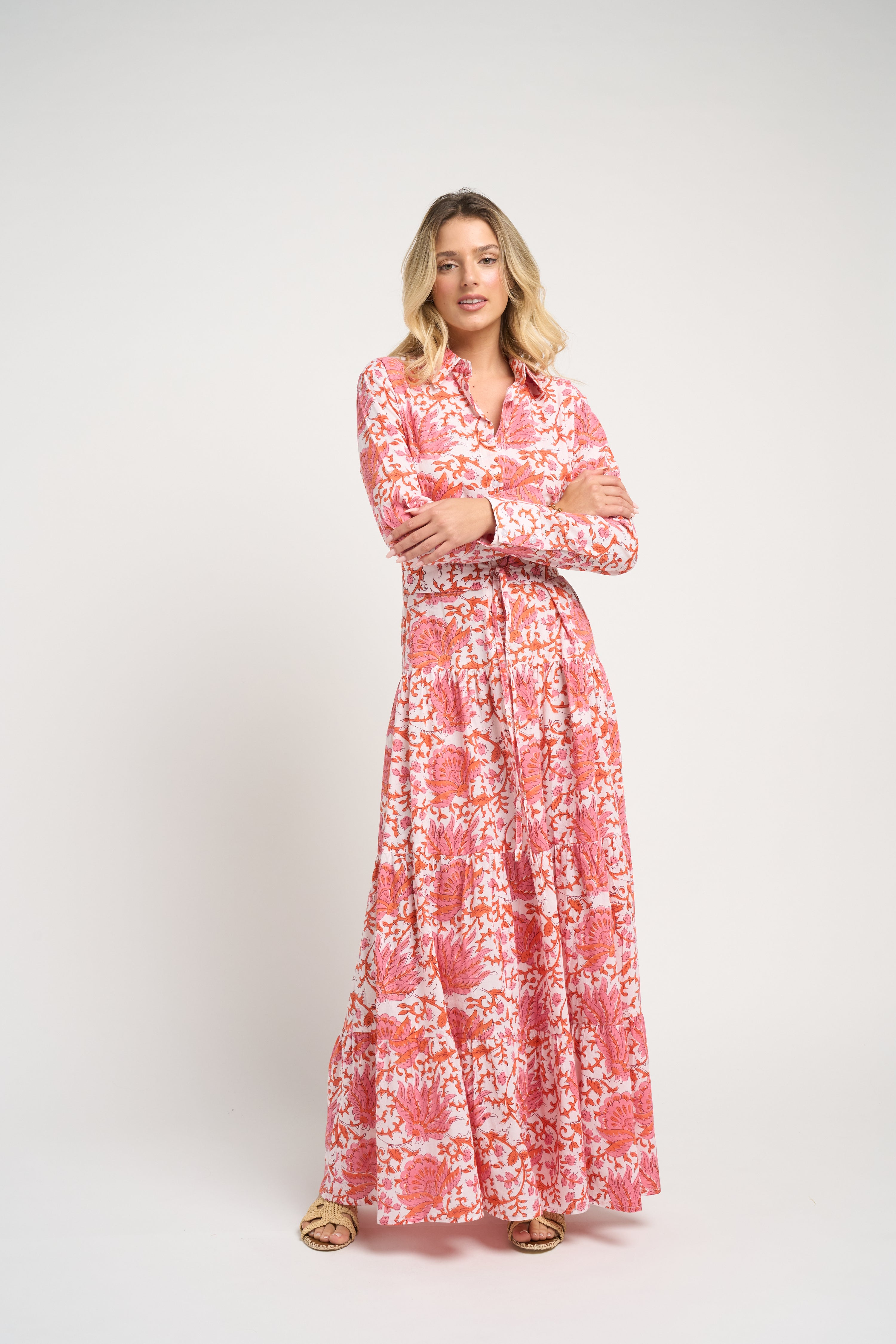 Meredith Floral Dress Coral