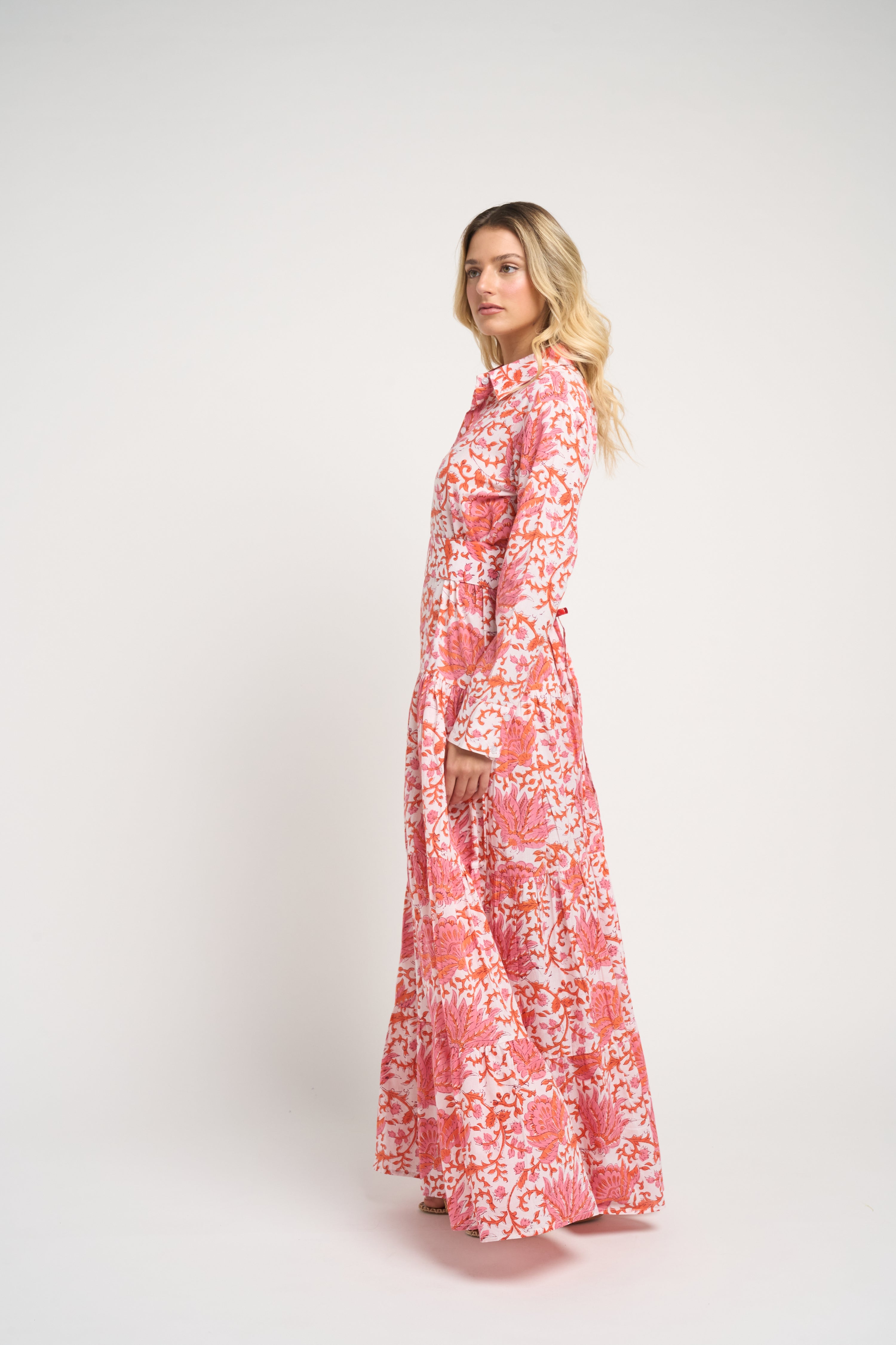 Meredith Floral Dress Coral