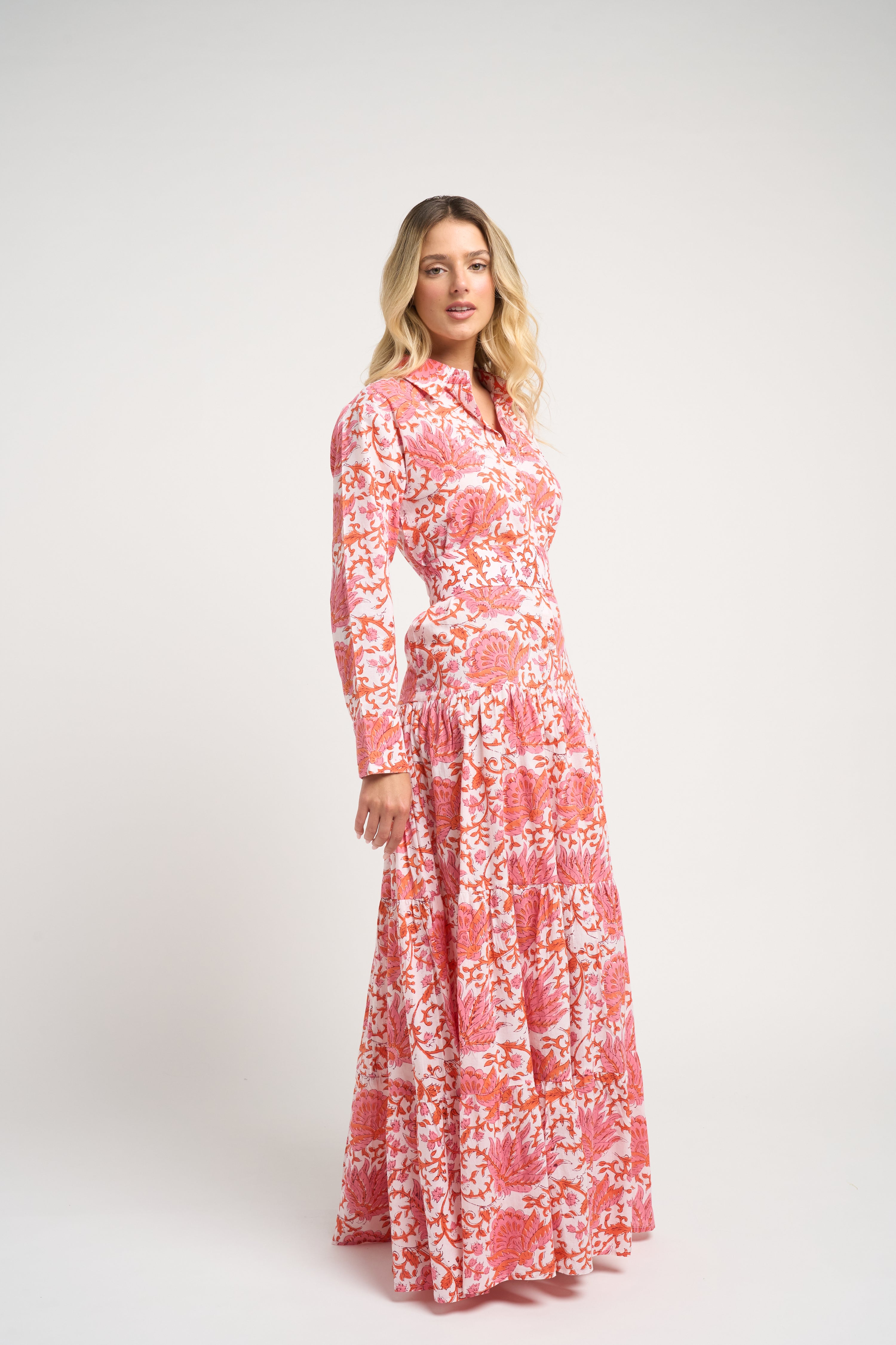 Meredith Floral Dress Coral