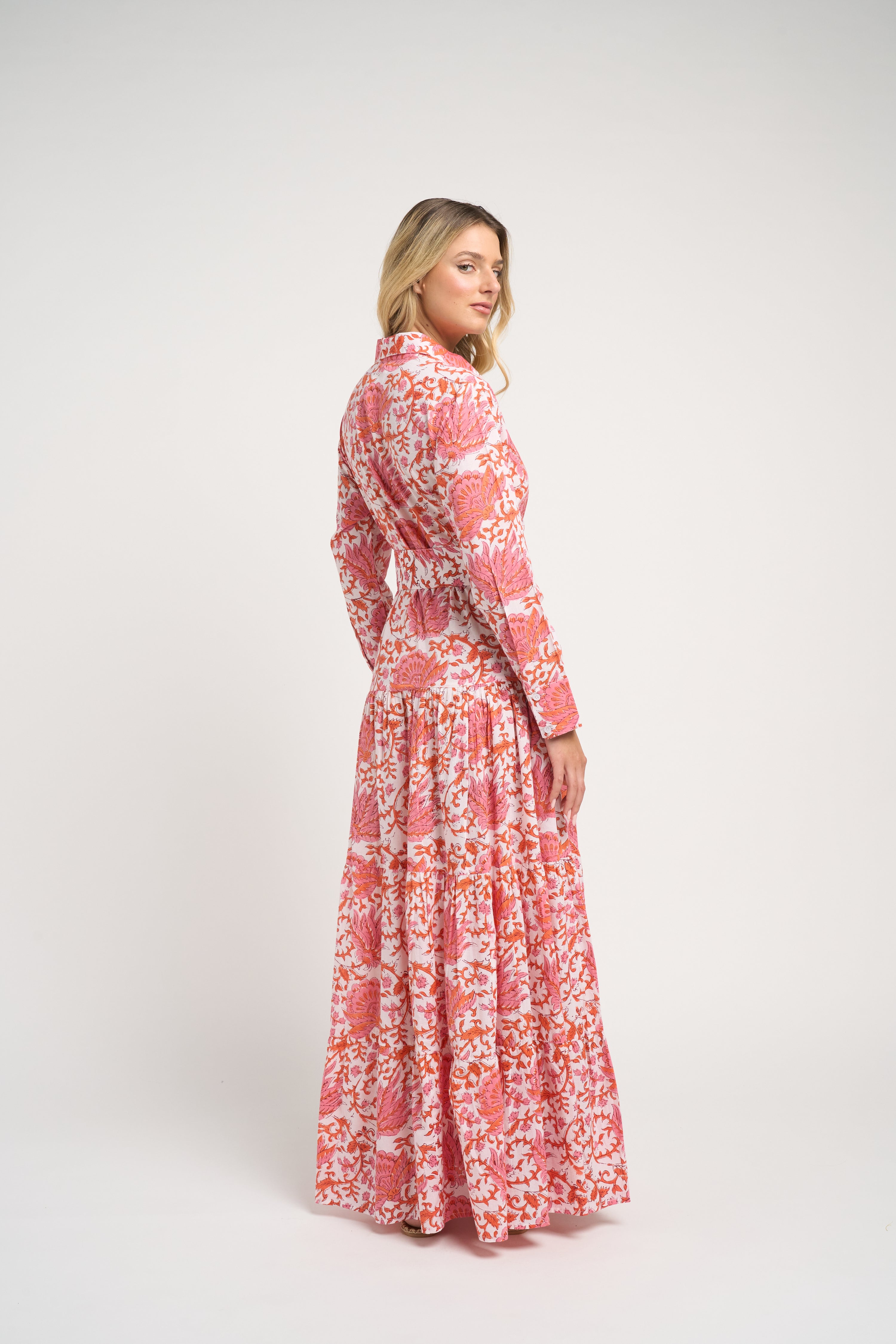 Meredith Floral Dress Coral