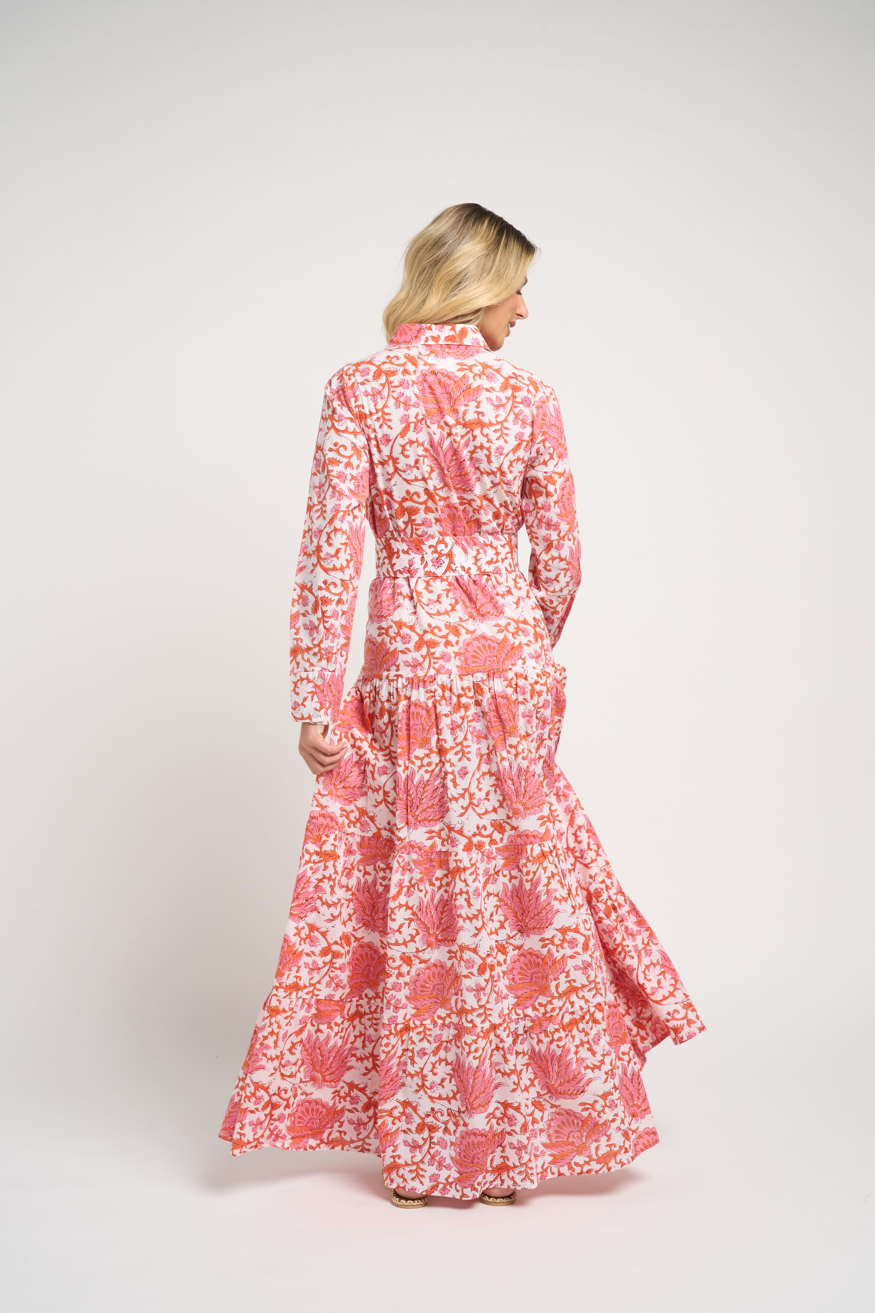 Meredith Floral Dress Coral