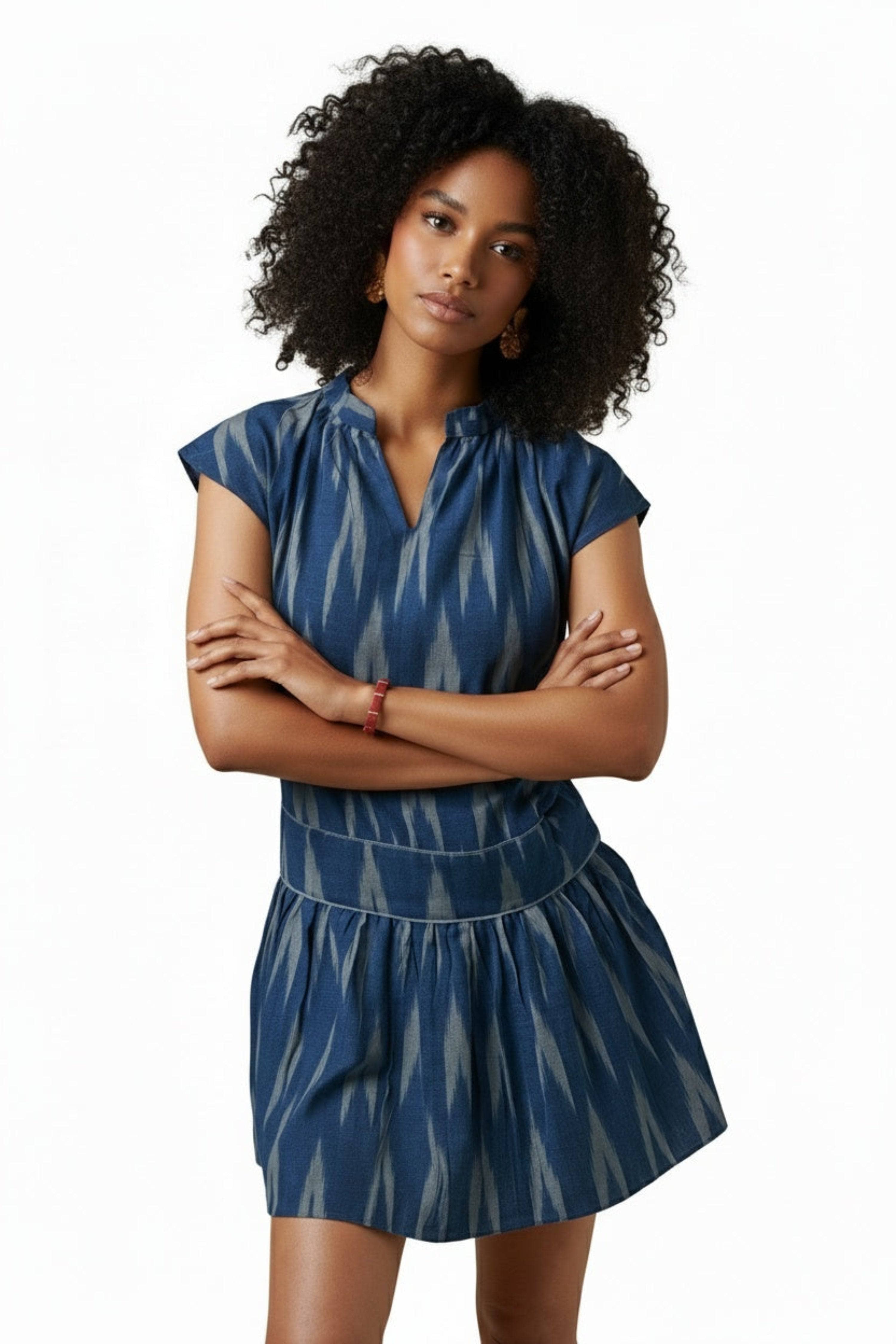 Dani Ikat Dress Blue