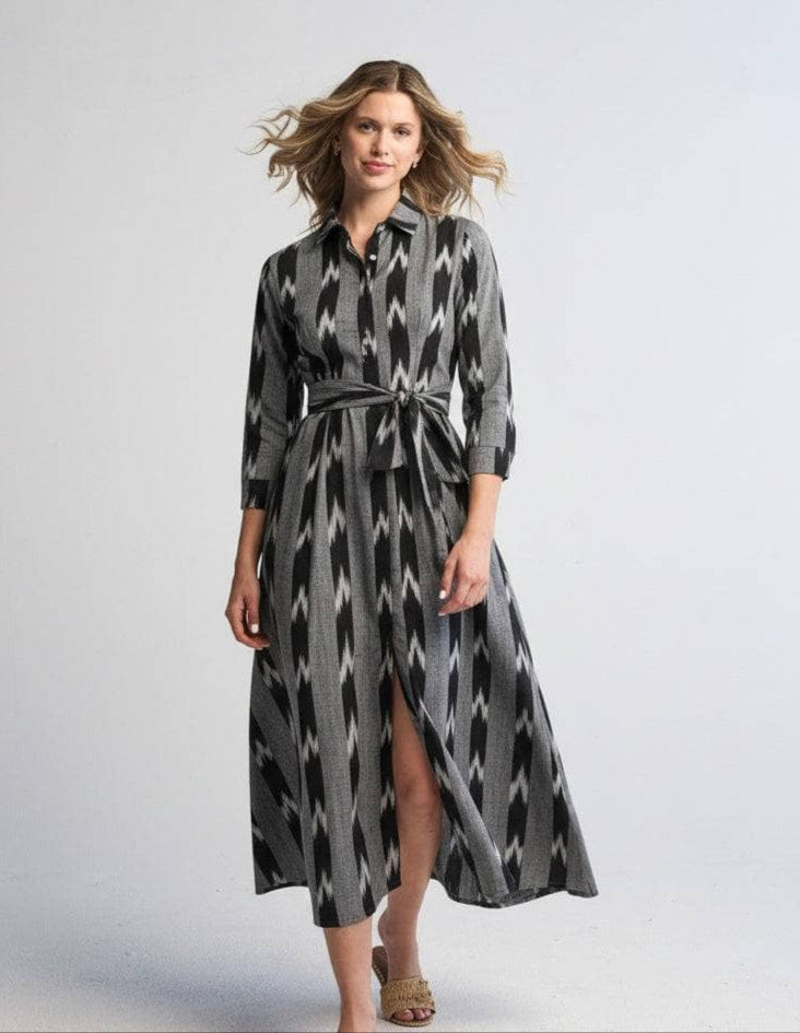 ikat print dress design Handwoven Silk and Cotton Ikat Caftan Dresses Embrace the Timeless Craft of Ikat MIASETA