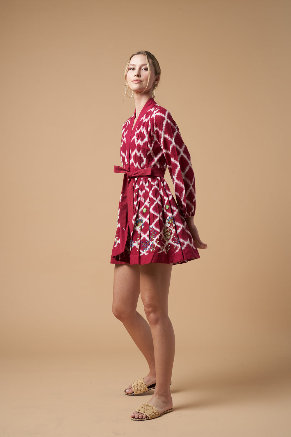 Ada Kimono Short Dress Red