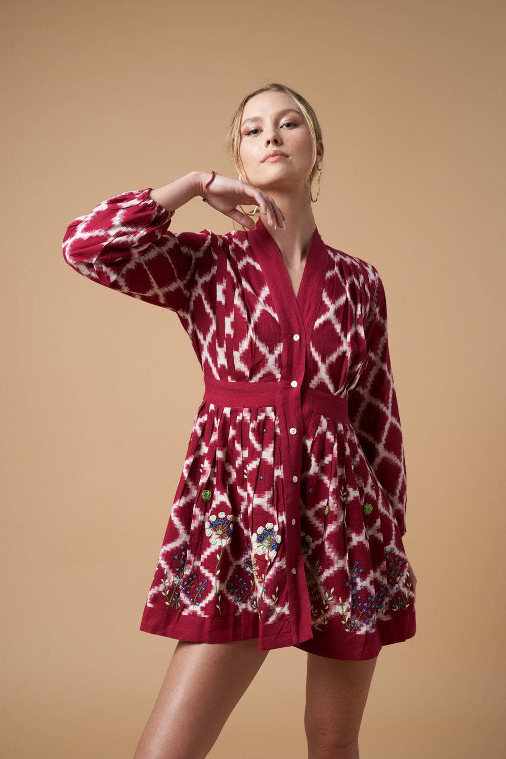 Buy Now Ada Kimono Short Dress Red Bright & Bold Buy Now Ada Kimono Short Dress Red Bright & Bold