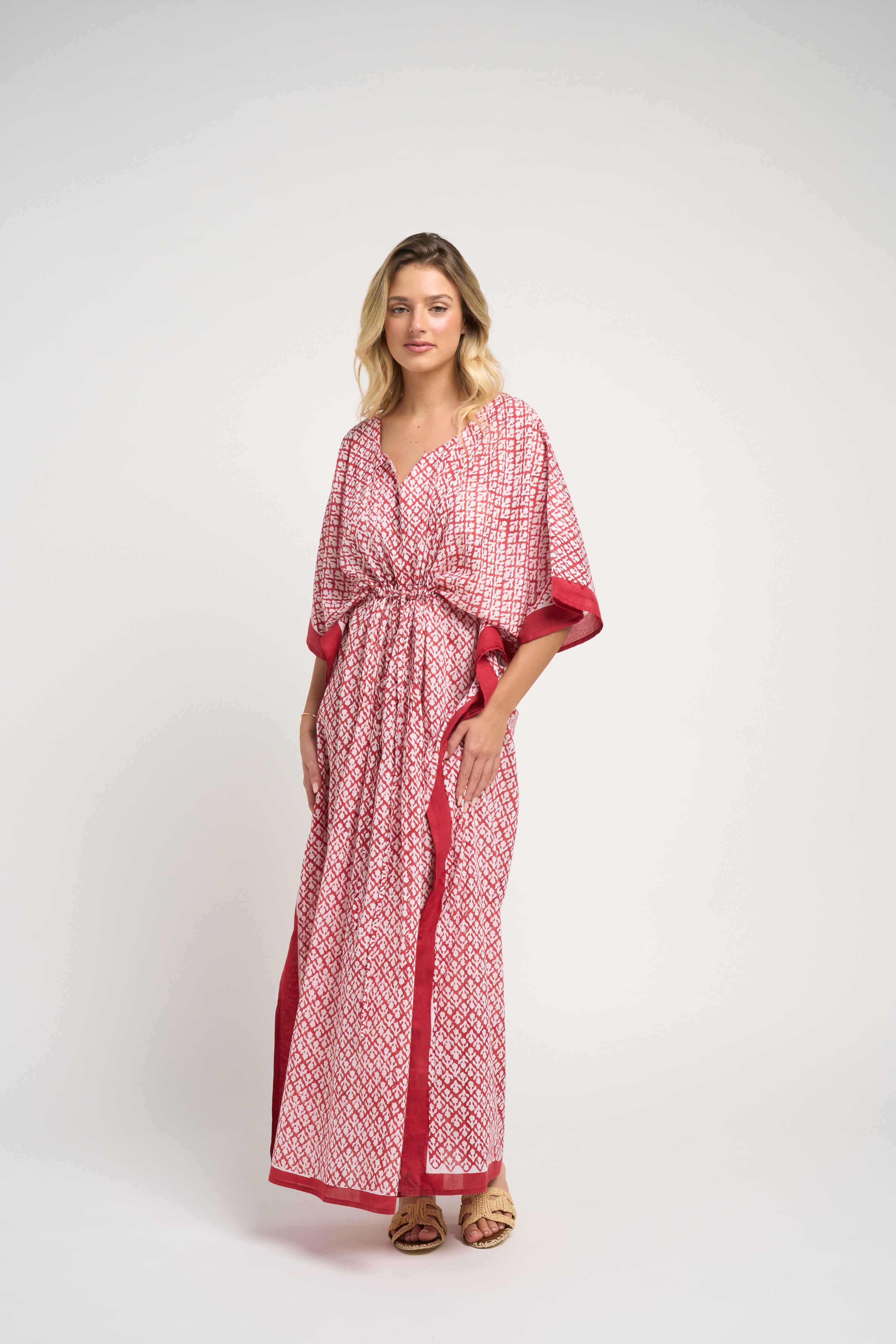 Buti Red Long Kaftan OS