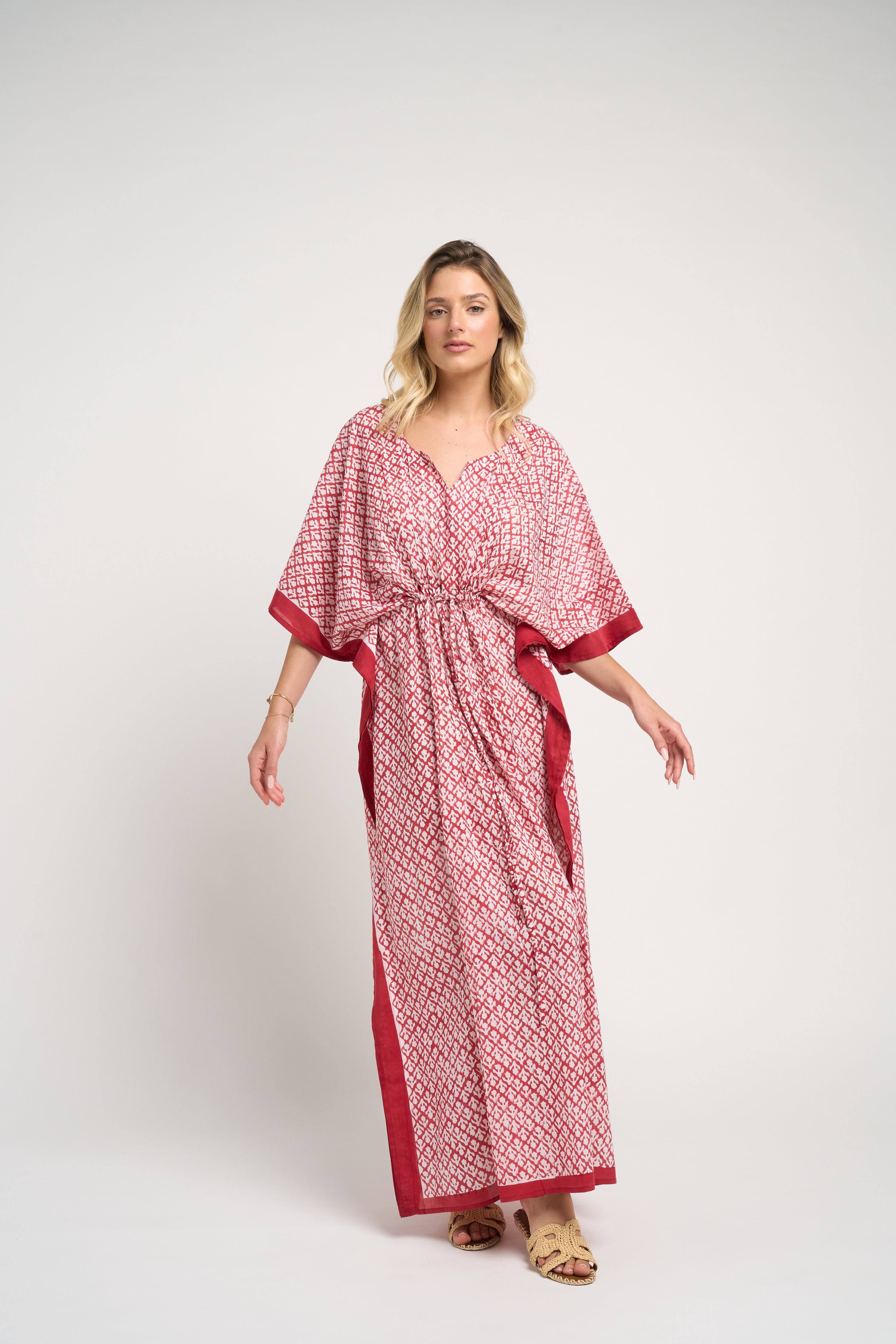 Buti Red Long Kaftan OS