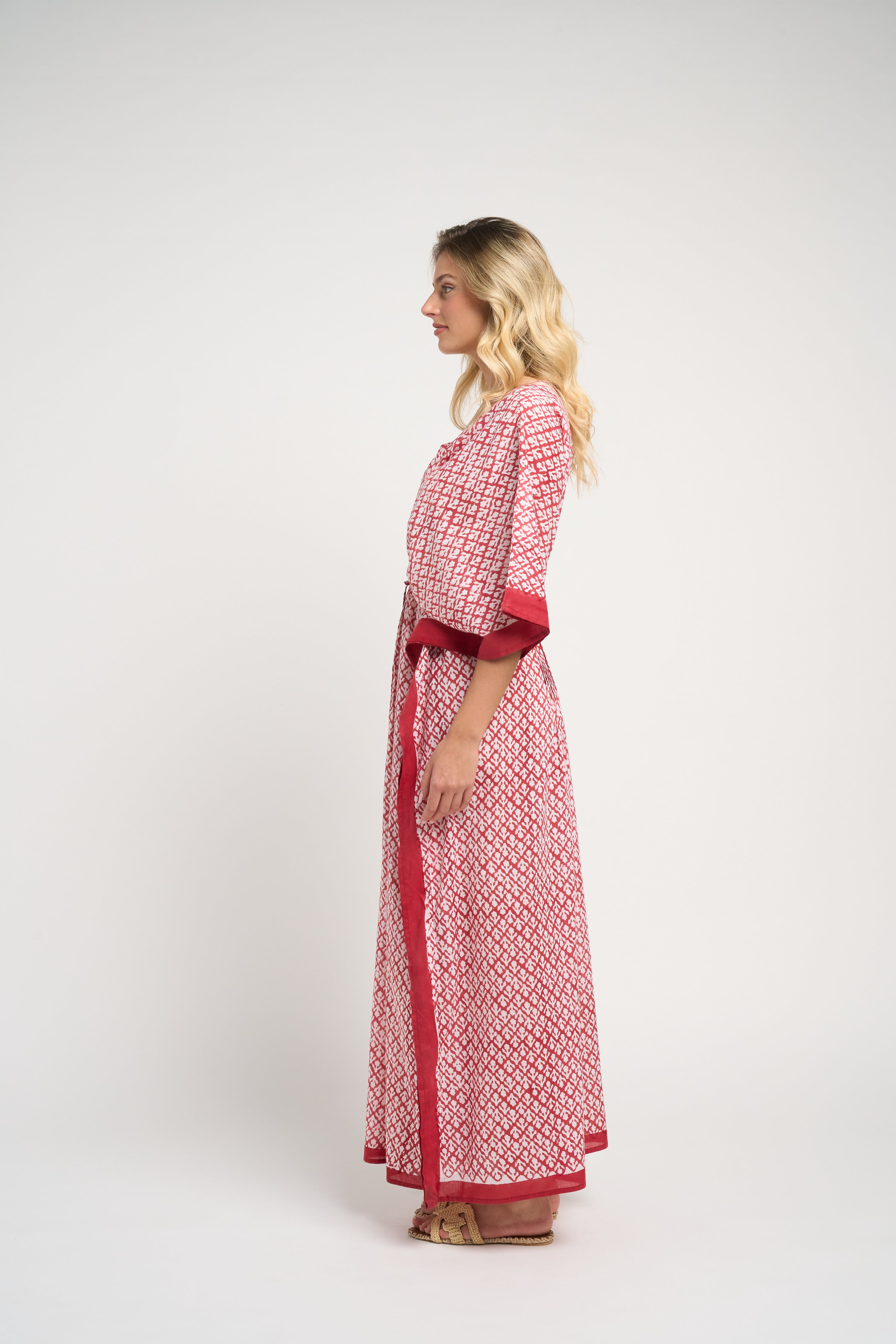 Buti Red Long Kaftan OS