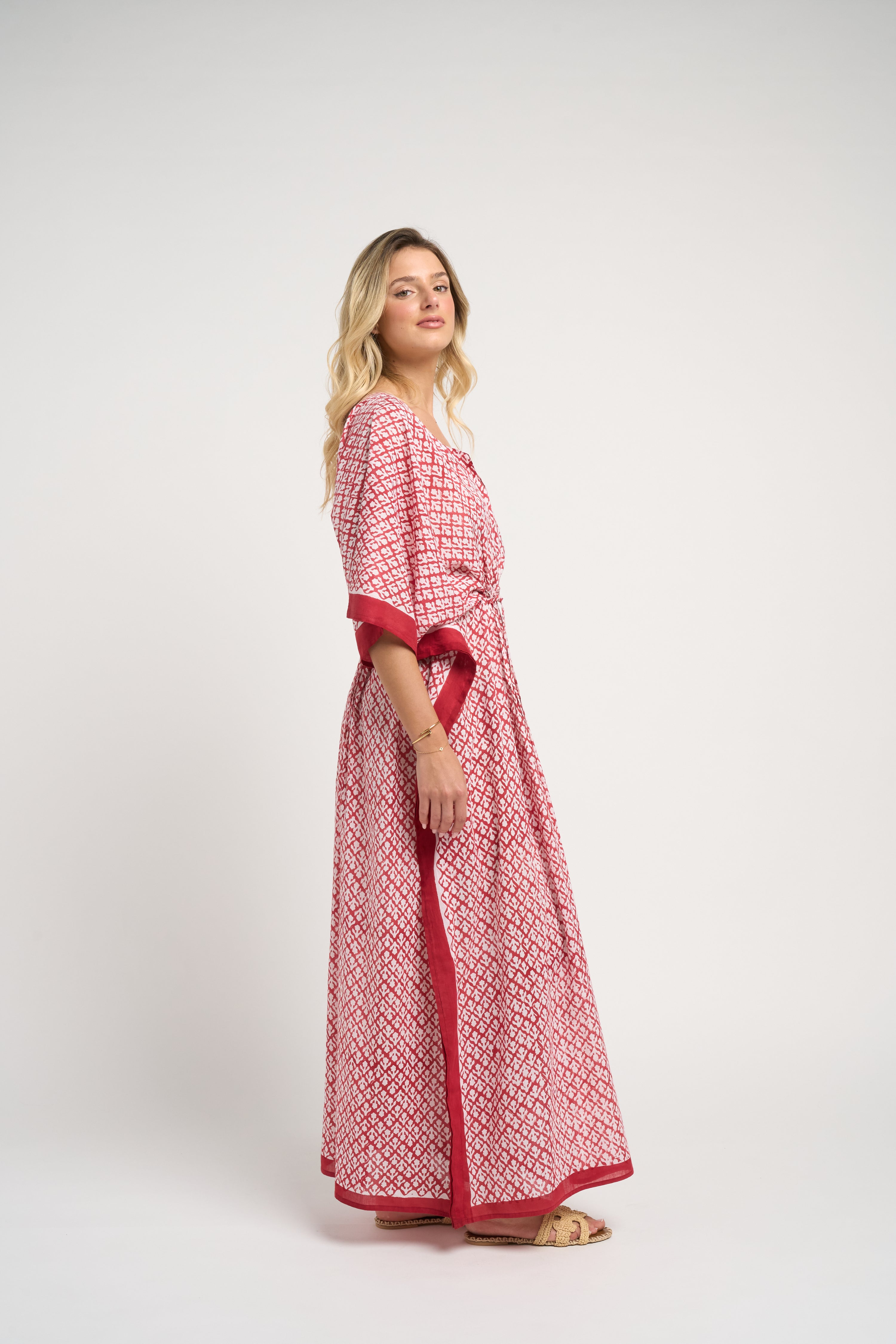 Buti Red Long Kaftan OS