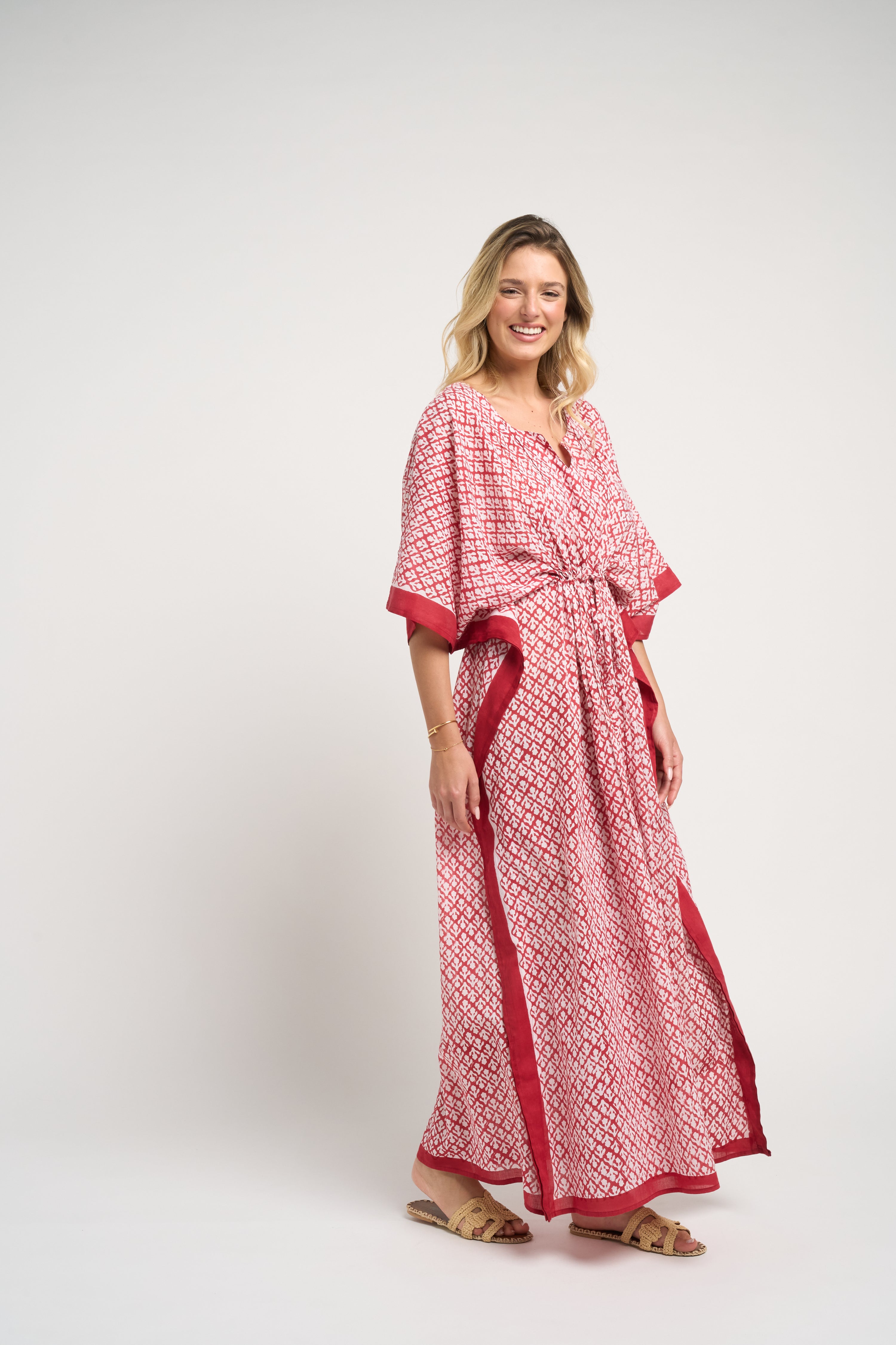 Buti Red Long Kaftan OS