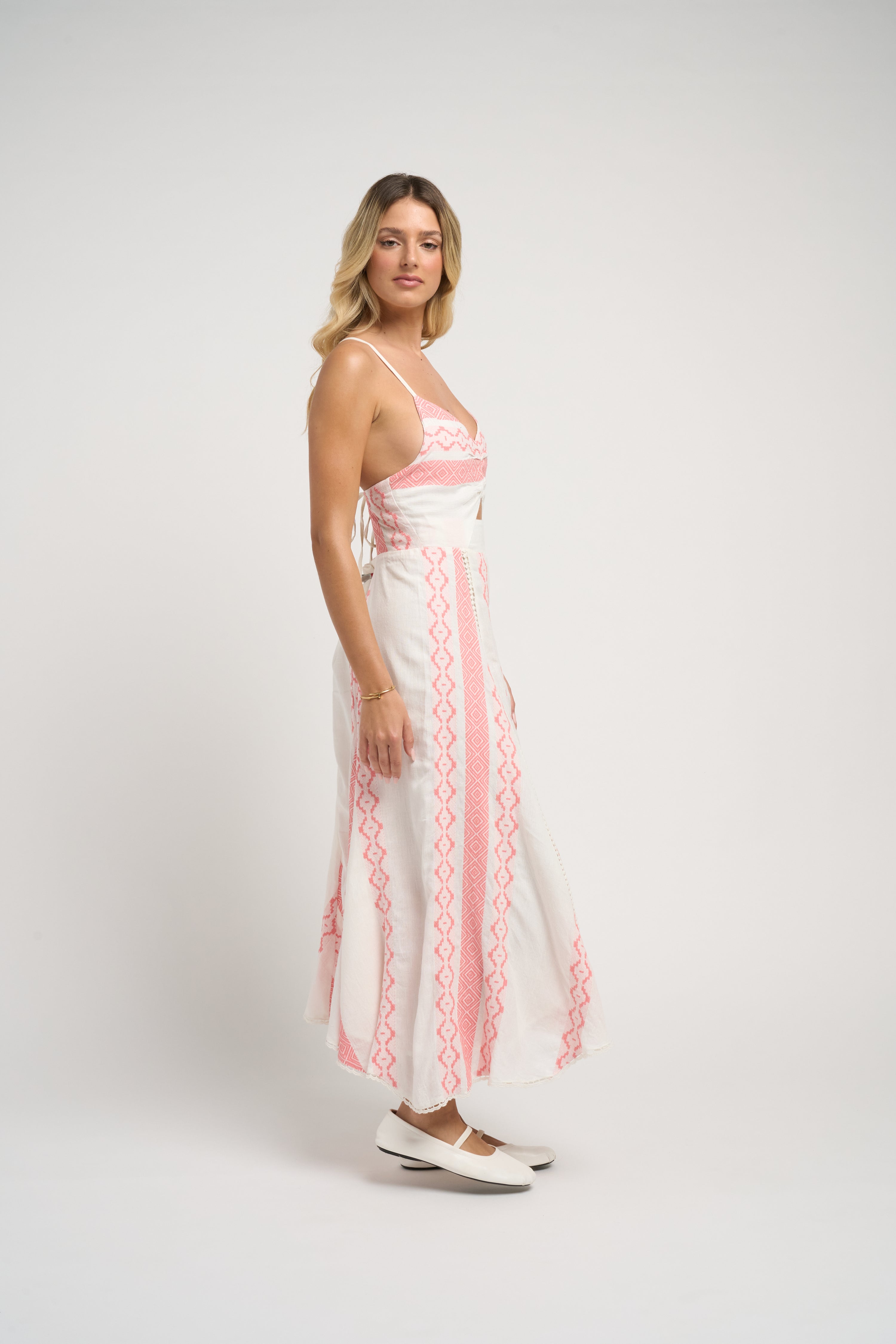 Filomena Linen Dress Pink