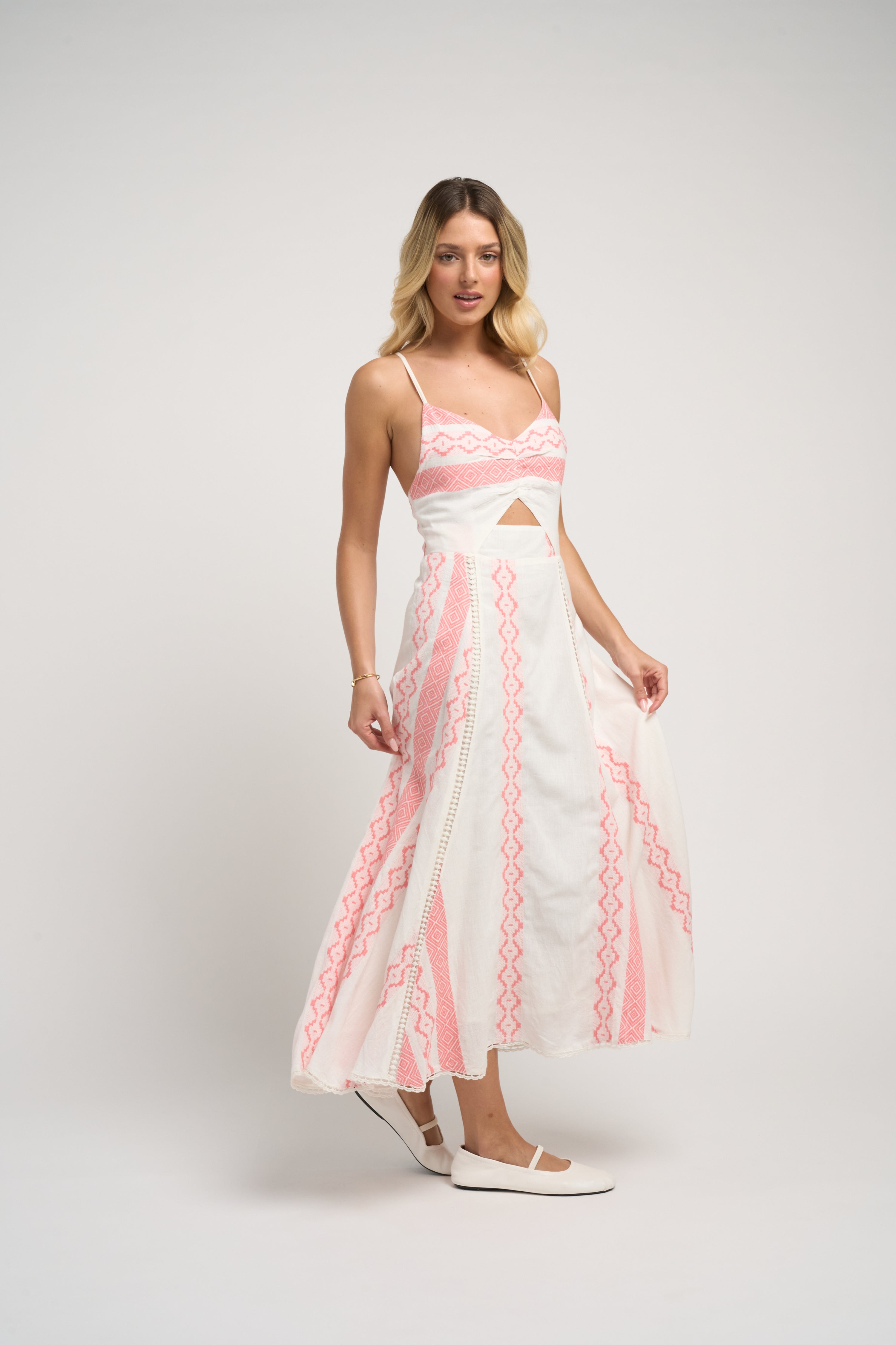 Guadalupe Women's Filomena Linen Dress - Pink - Casual Dresses Guadalupe Women's Filomena Linen Dress - Pink - Casual Dresses