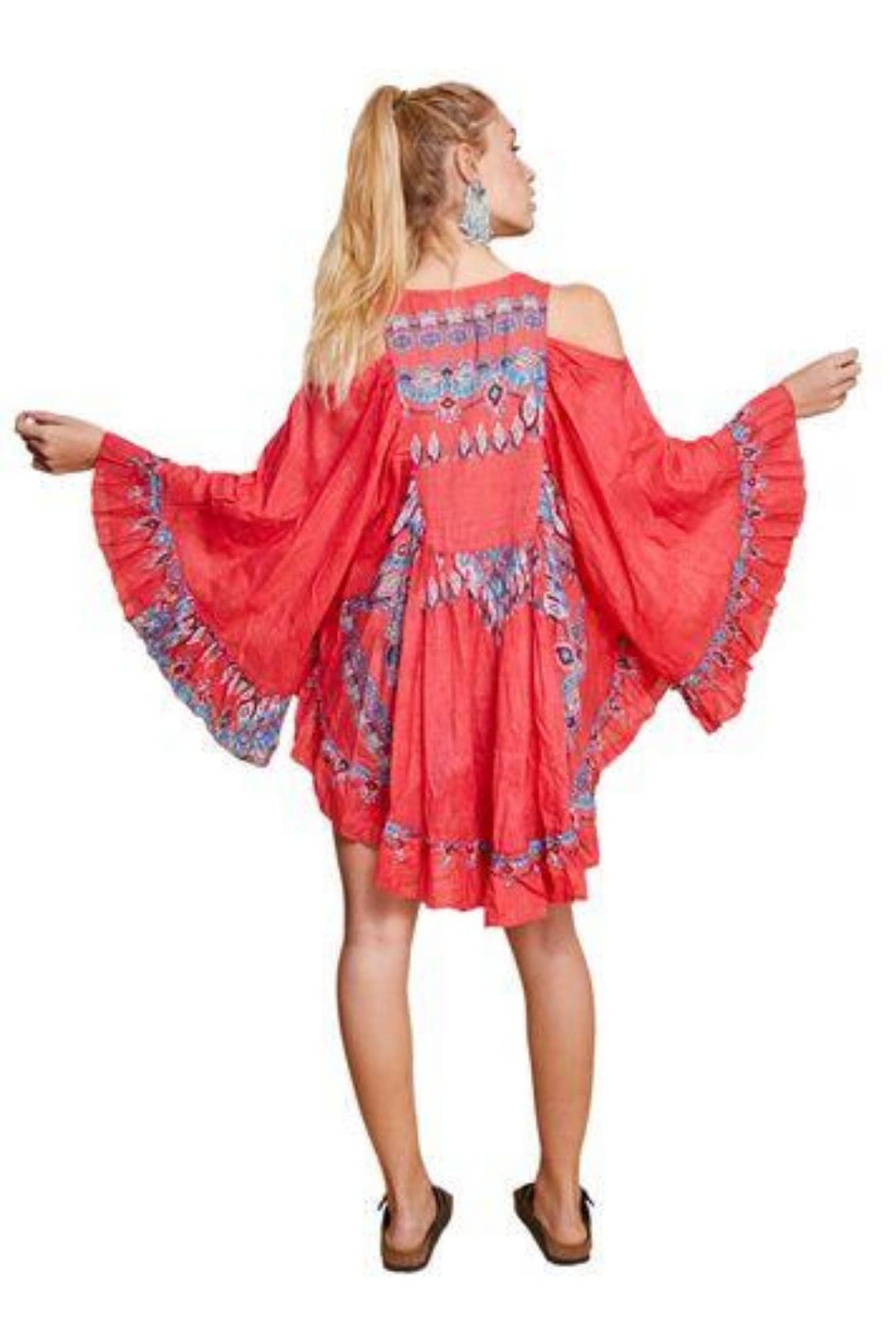 red boho dress short Red Eyelet Corset Mini Dress - Drop Waist Dress