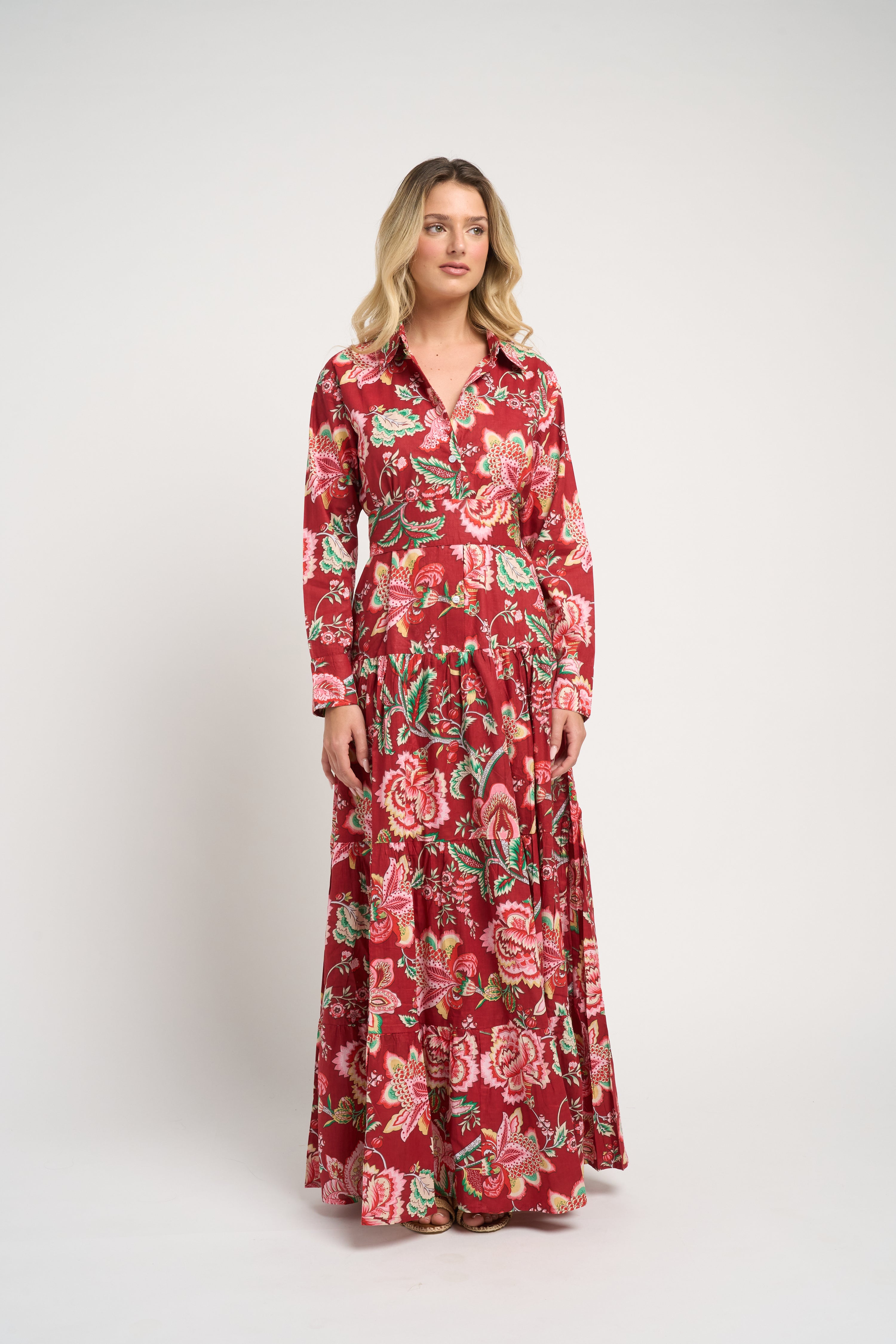 Meredith Peony Dress Red