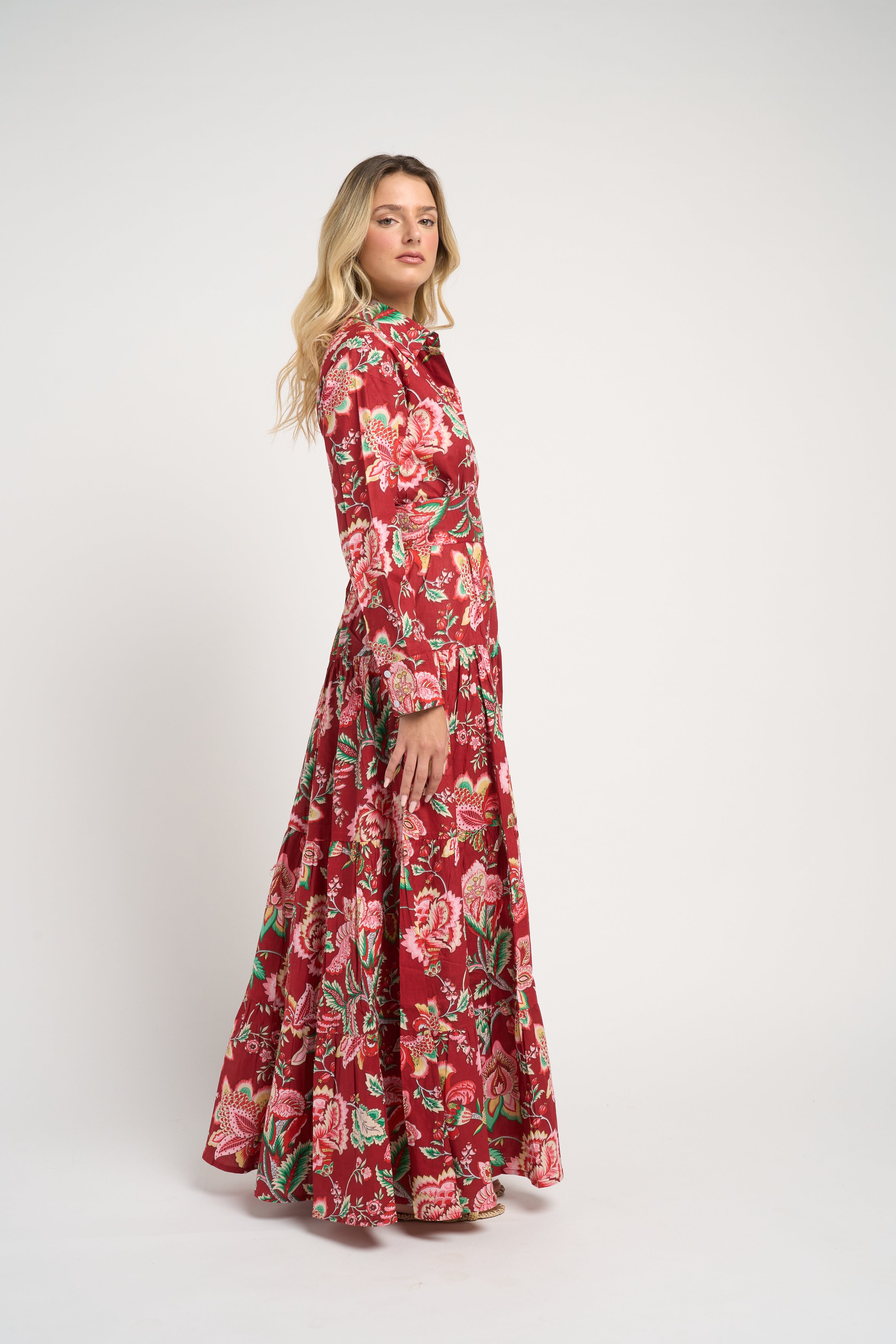 Meredith Peony Dress Red