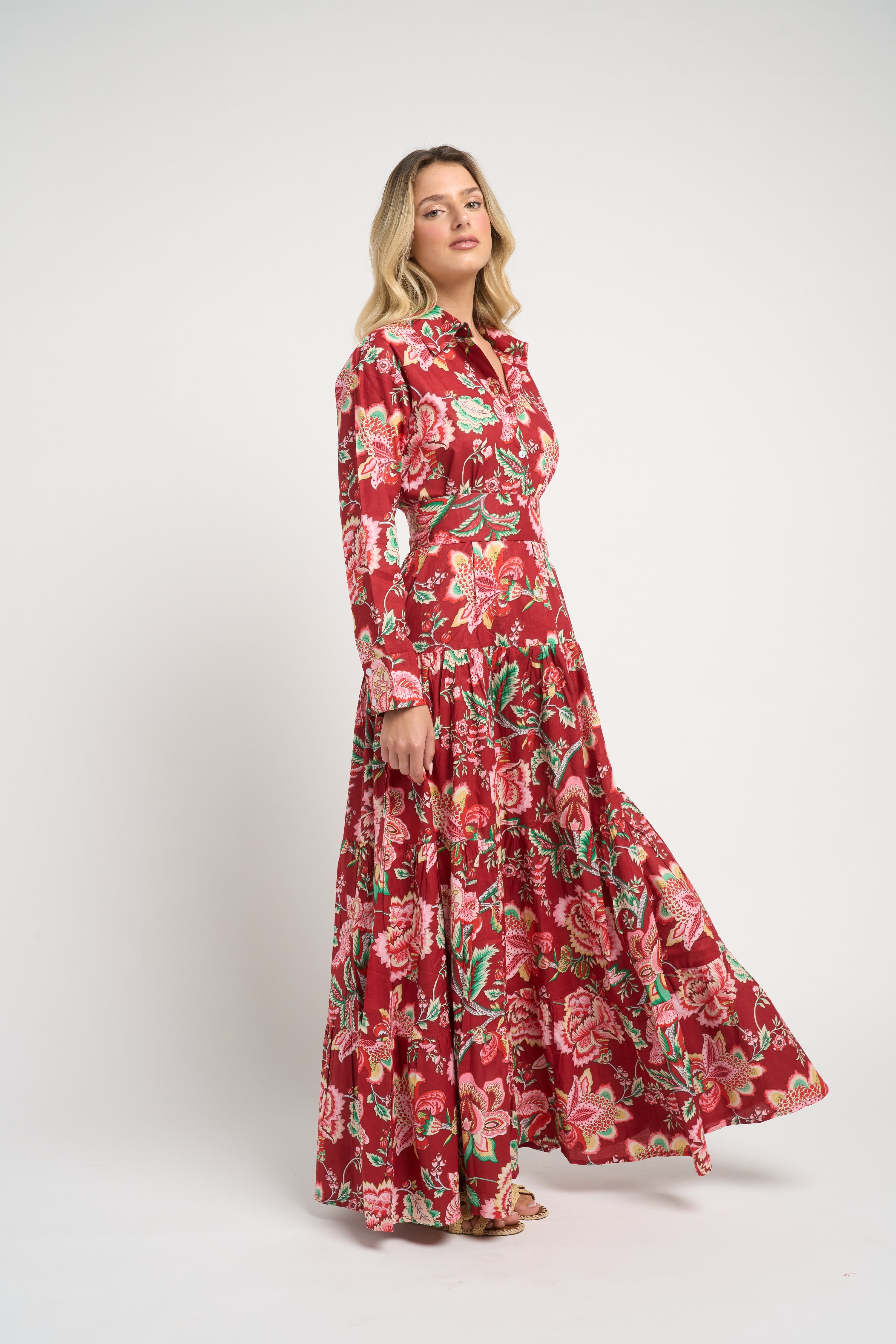 Meredith Peony Dress Red