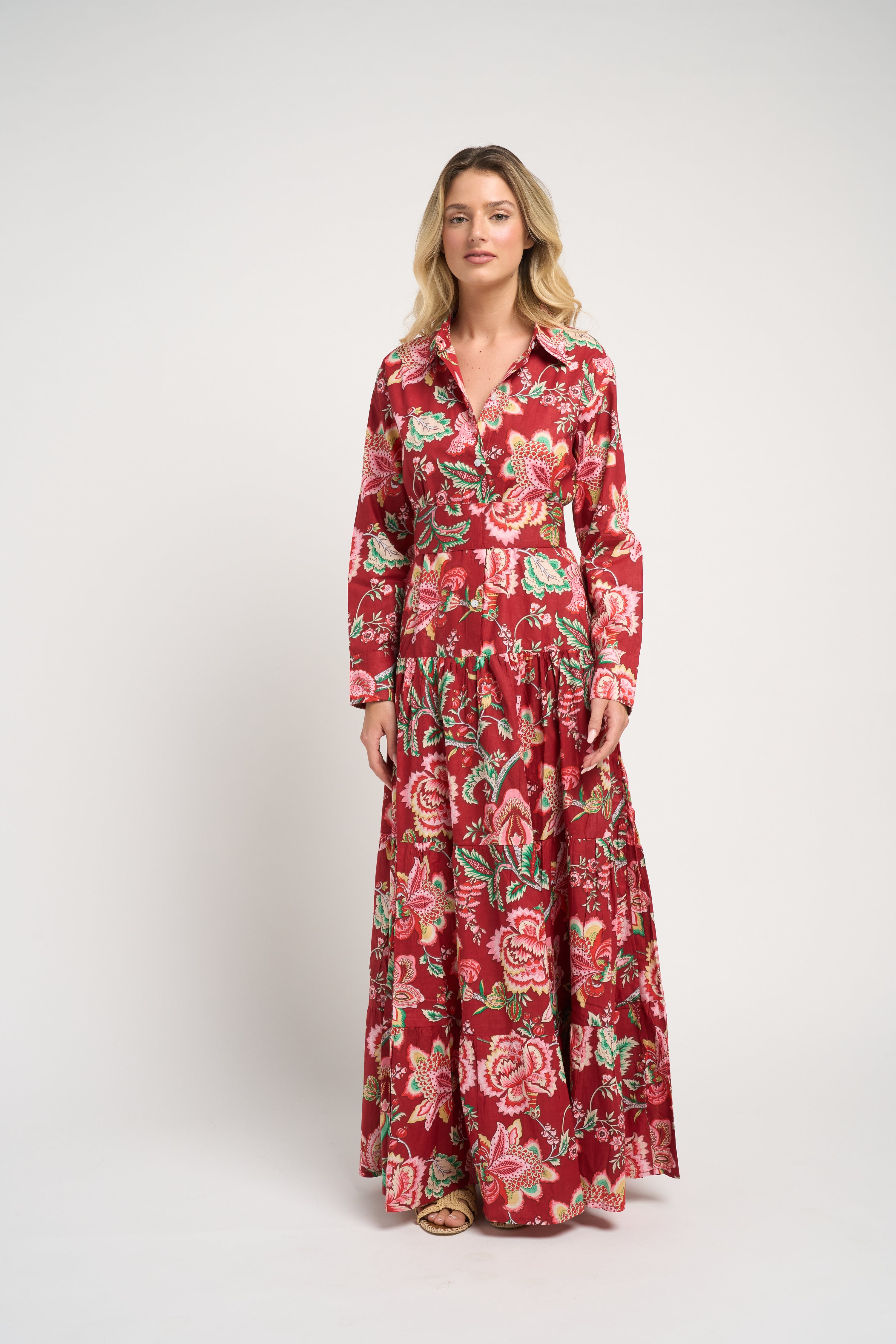 Meredith Peony Dress Red