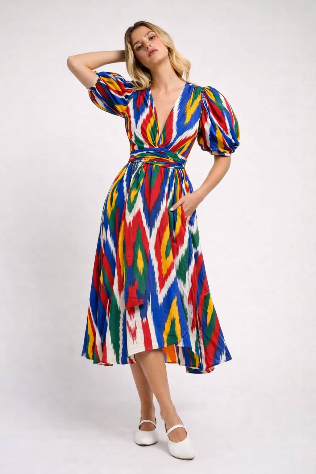 Monica Ikat Dress Multic