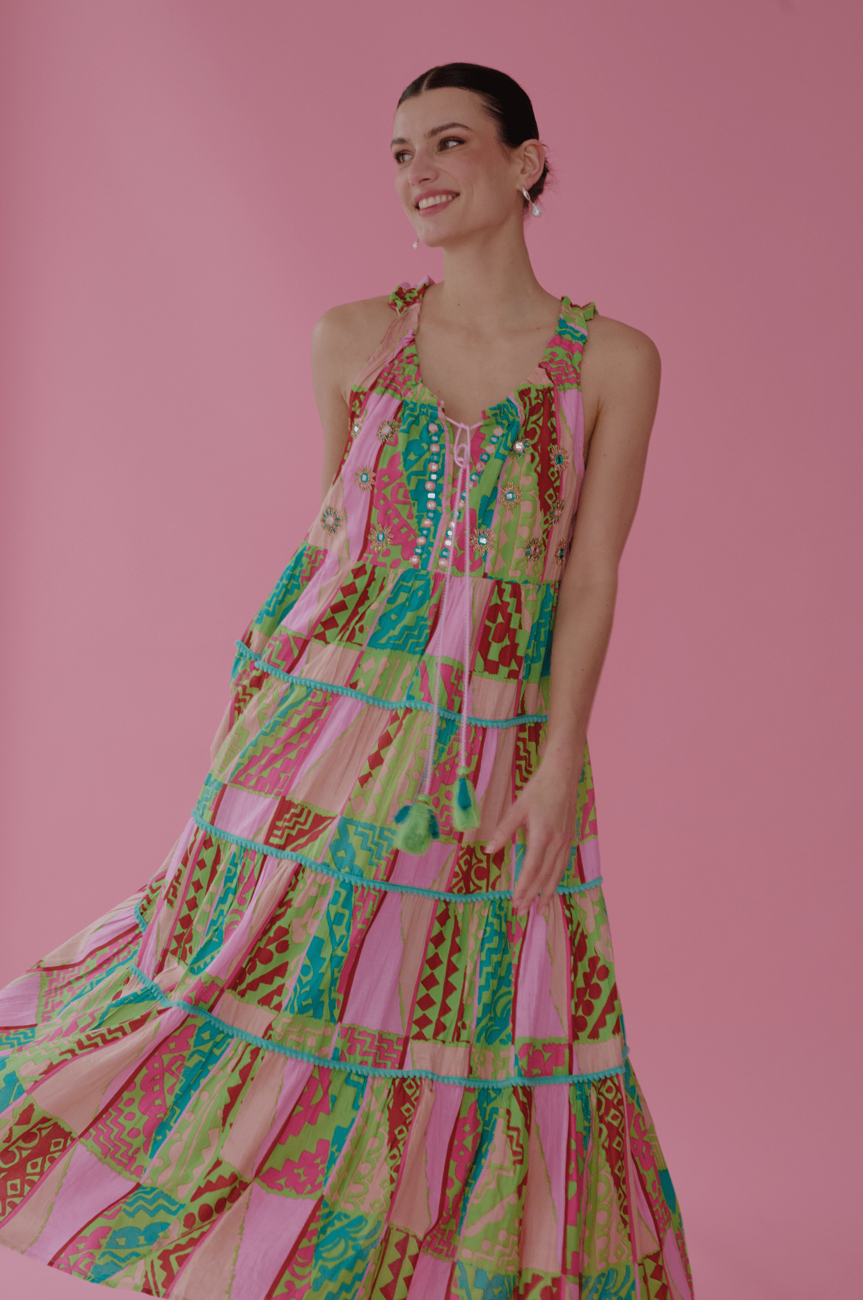 Guadalupe Women's Pegasus Flower Dress - Pink - Casual Dresses Guadalupe Women's Pegasus Flower Dress - Pink - Casual Dresses