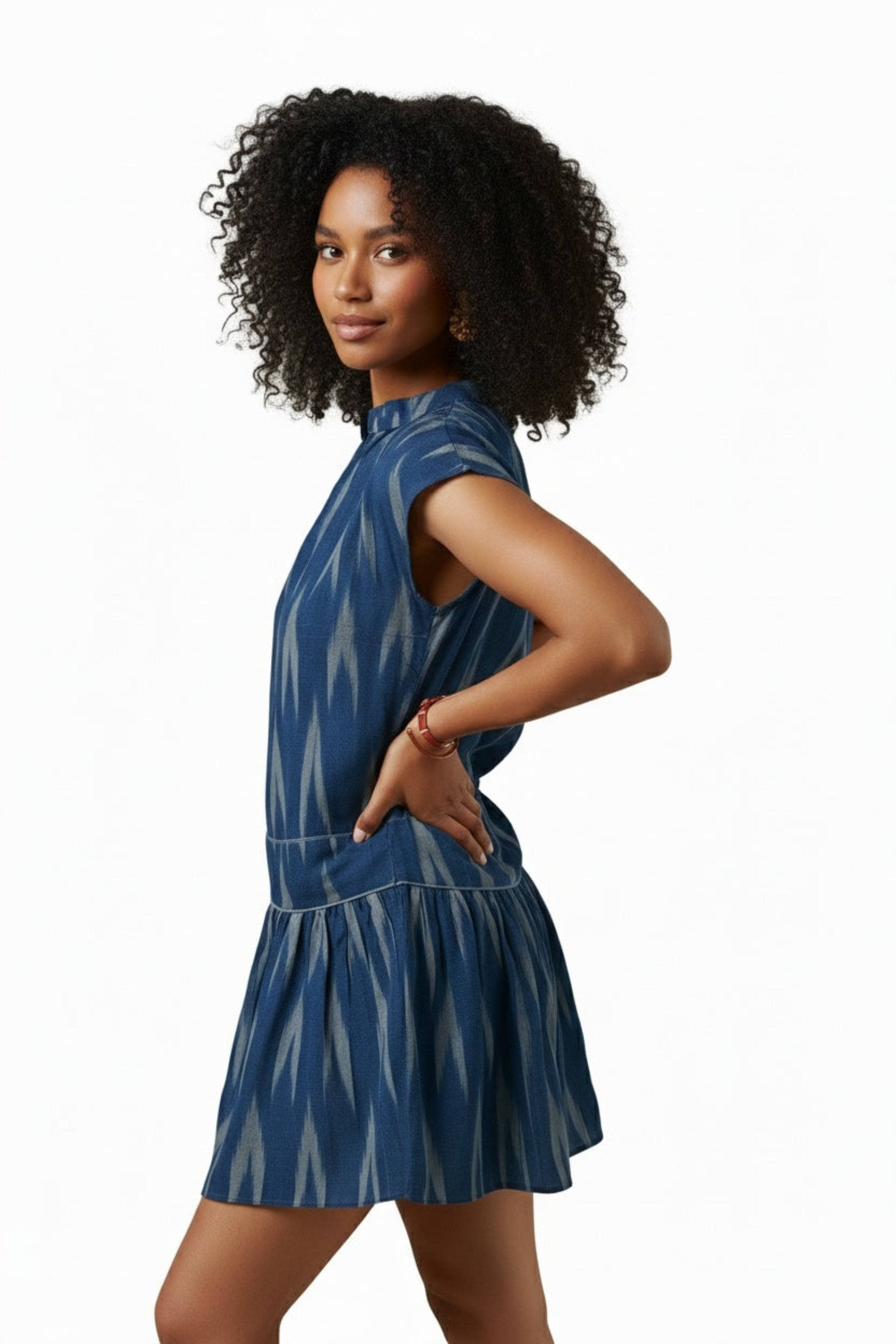 Dani Ikat Dress Blue