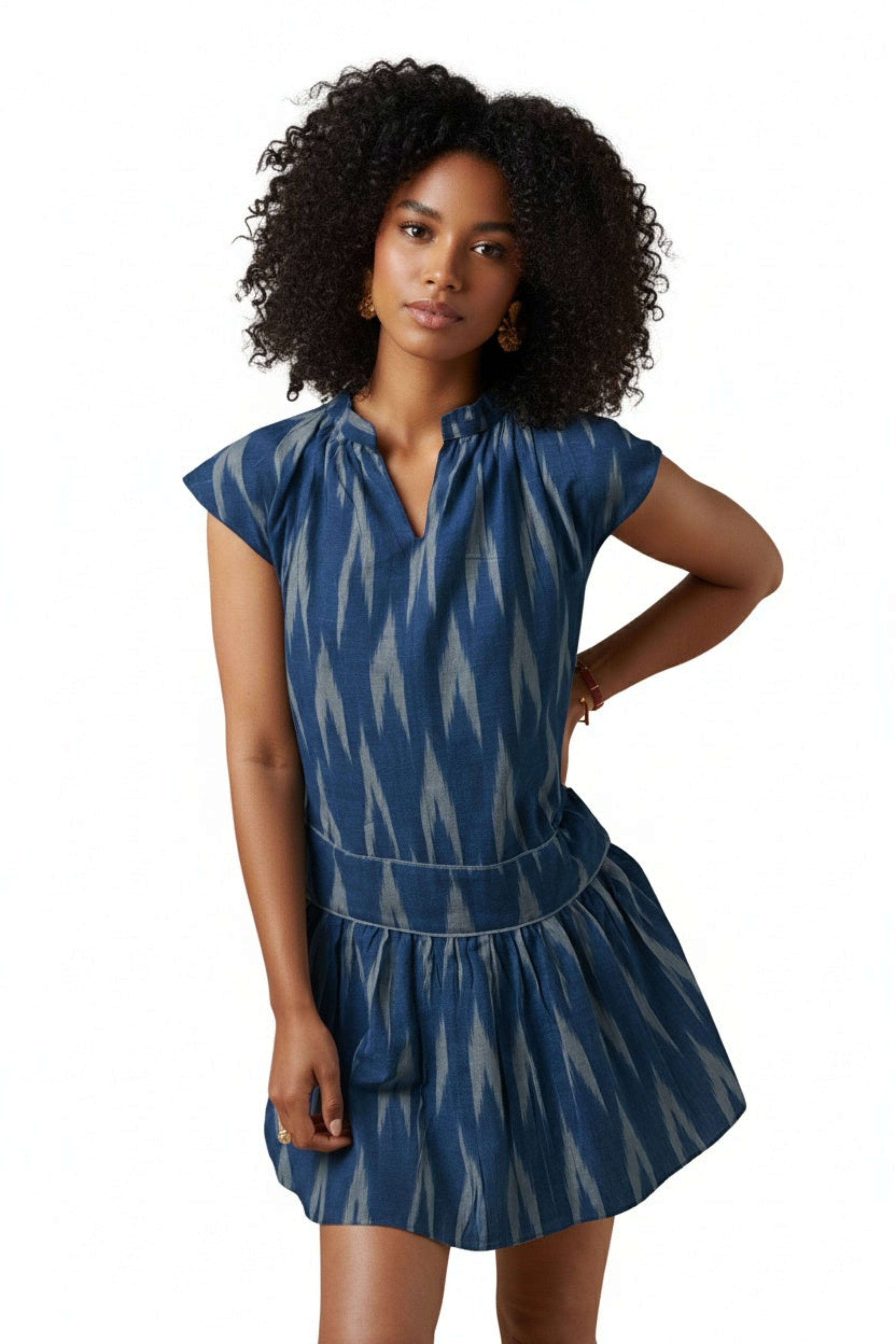Dani Ikat Dress Blue