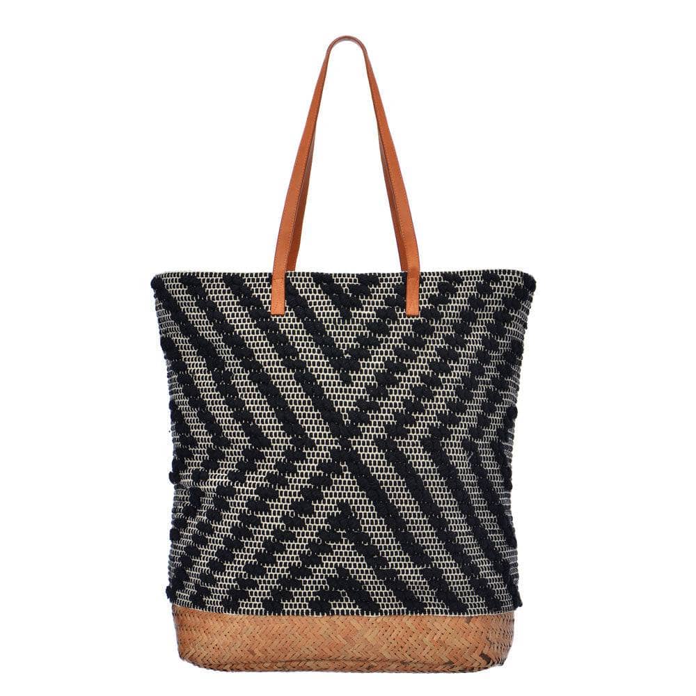 Buy Now Deka Straw Tote Black Guadalupe Design